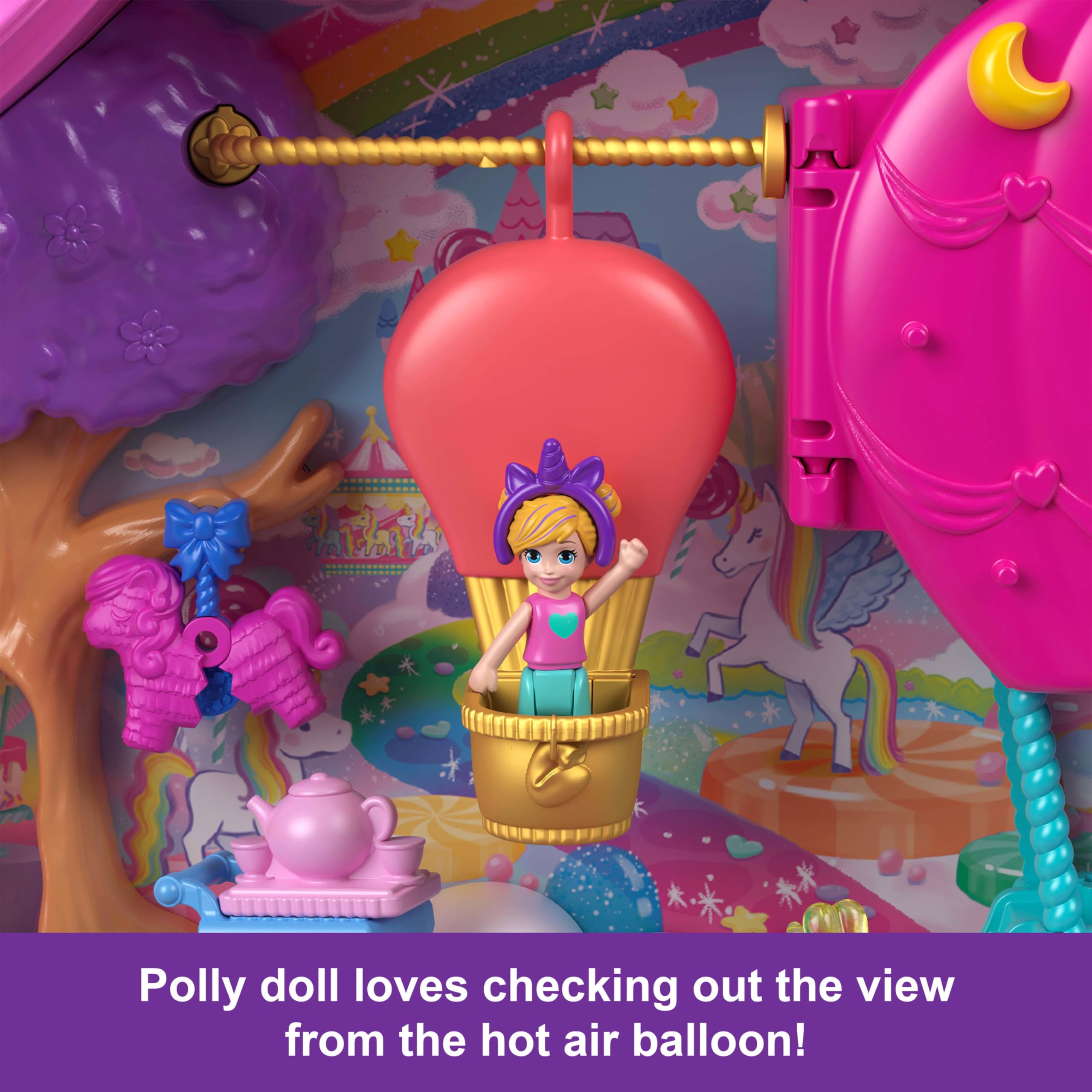 Foto 5 pulgar | Set De Juego Polly Pocket Unicorn Partyland Con Muñecas Y Mascotas - Venta Internacional.