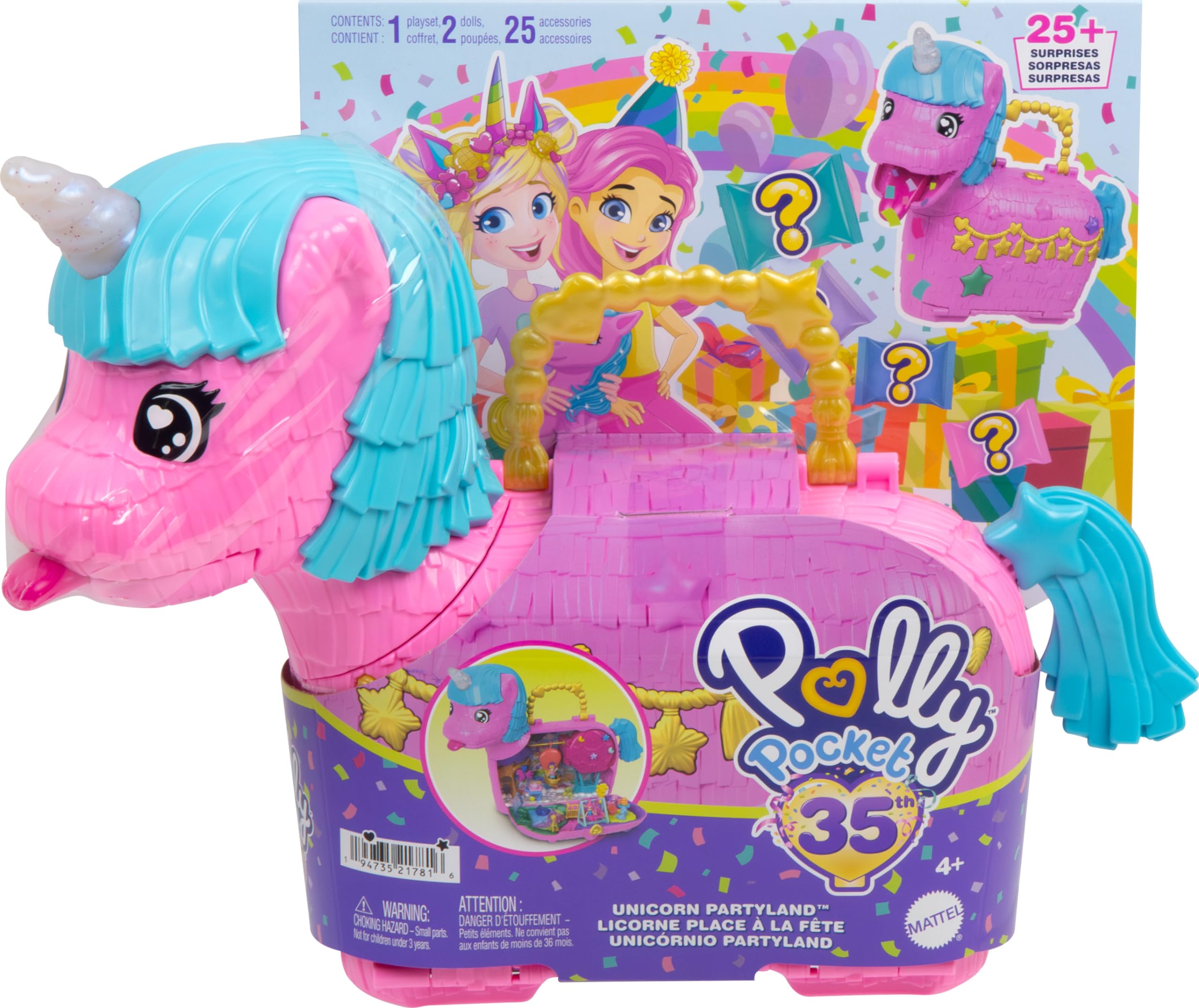 Foto 7 pulgar | Set De Juego Polly Pocket Unicorn Partyland Con Muñecas Y Mascotas - Venta Internacional.