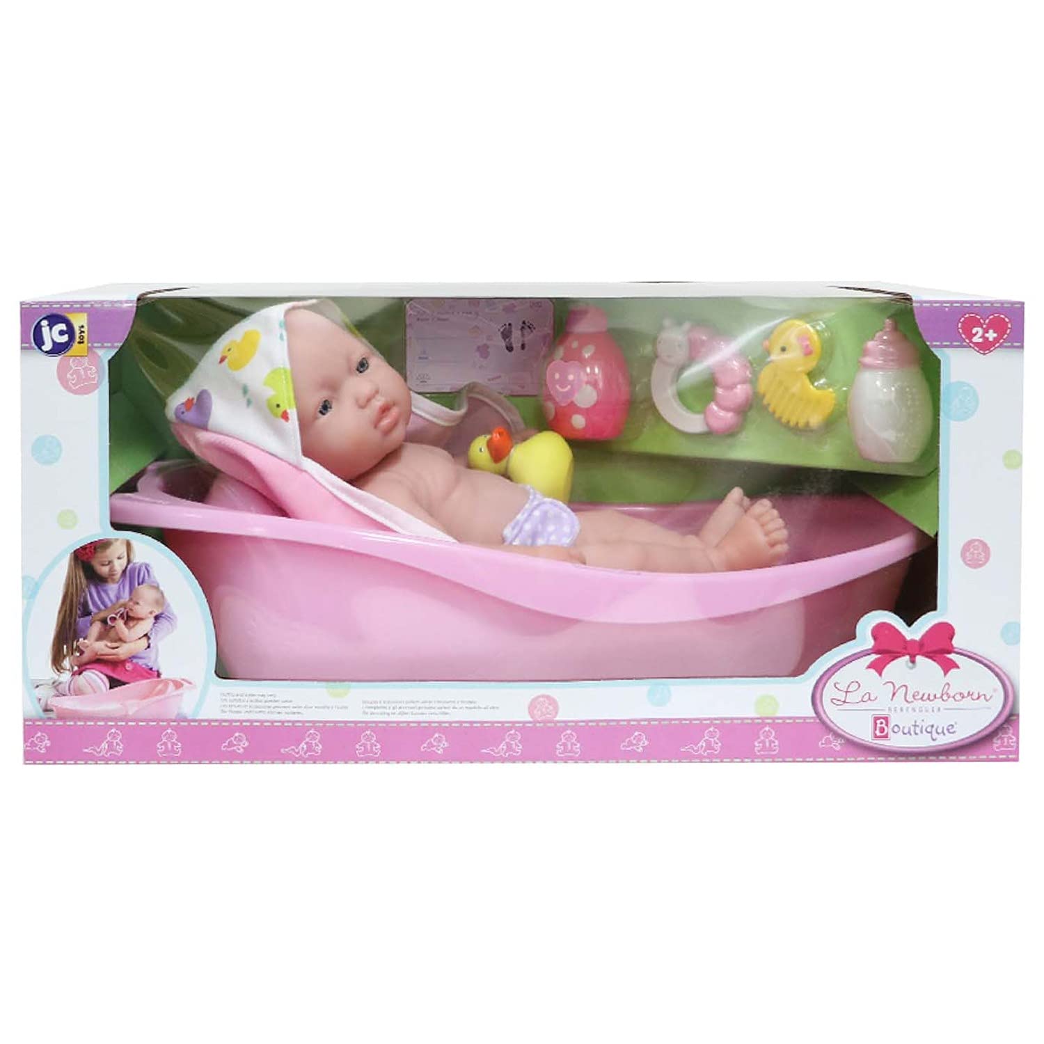 Foto 5 pulgar | Juego De Bañera Doll Jc Toys La Newborn De 12,5 Cm Con Canastilla De 10 Piezas - Venta Internacional.