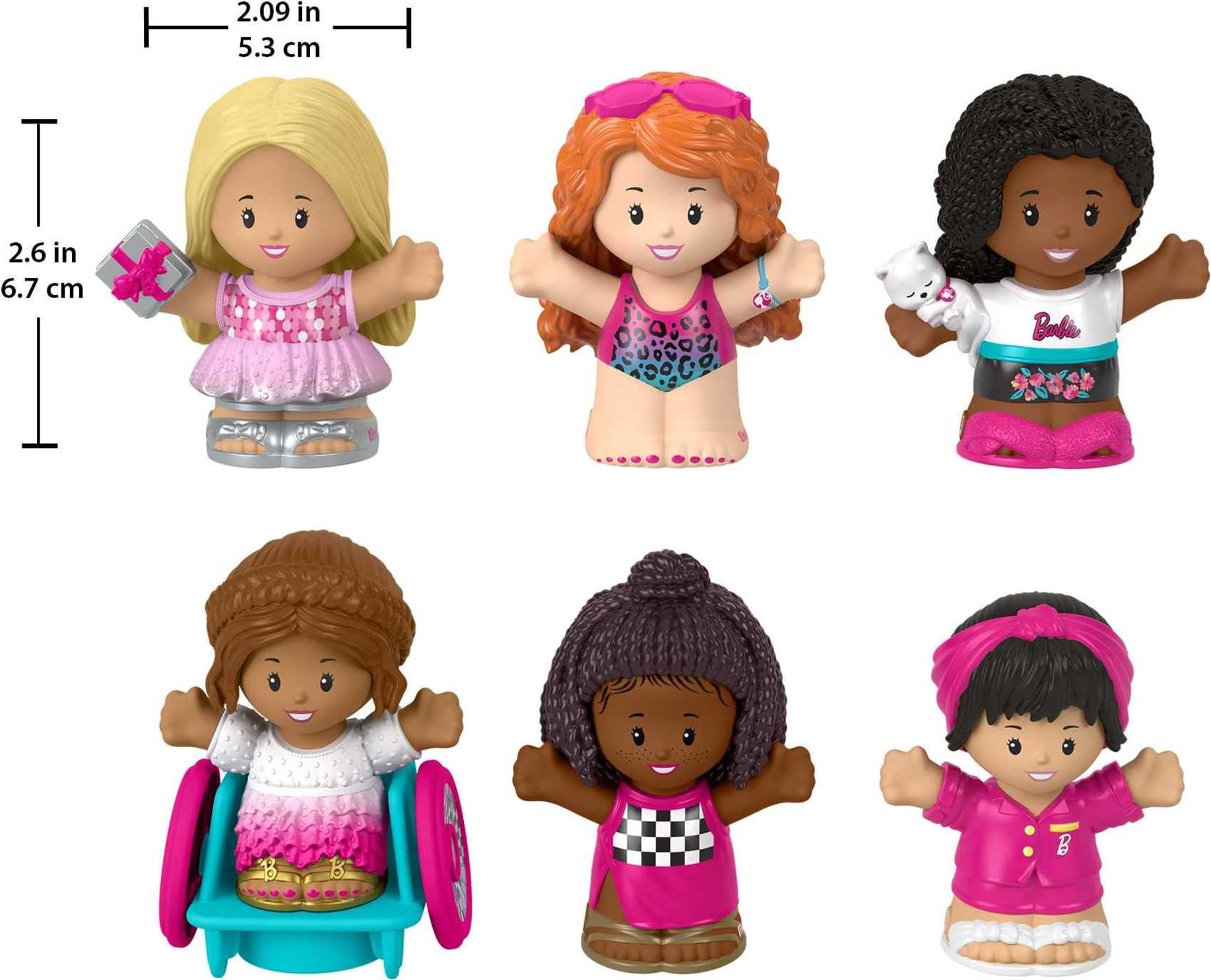 Foto 5 pulgar | 6 Figuras Little People de Temática Barbie Fisher-Price - Venta Internacional