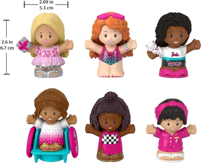 Foto 4 | 6 Figuras Little People de Temática Barbie Fisher-Price - Venta Internacional