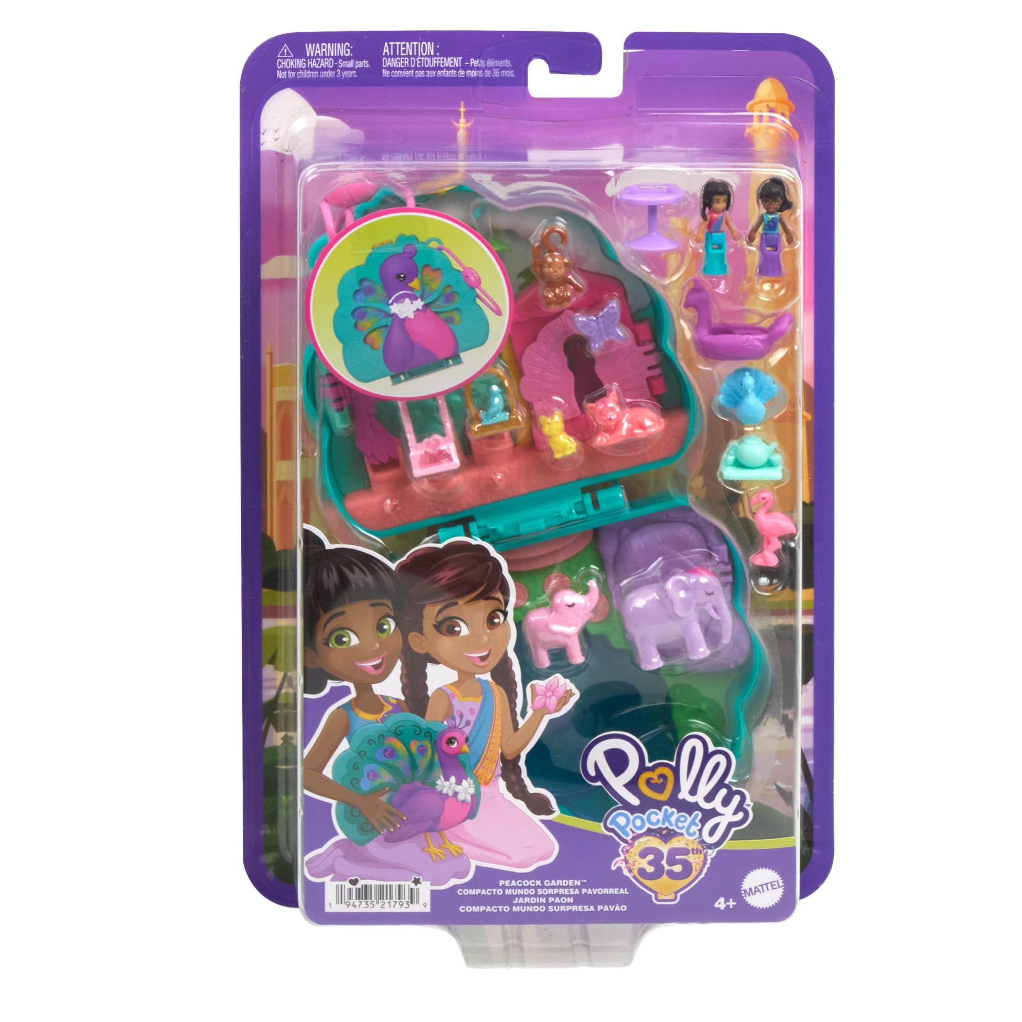 Foto 7 pulgar | Toy Polly Pocket Peacock Garden Compact Con 2 Muñecas Y Mascotas - Venta Internacional.