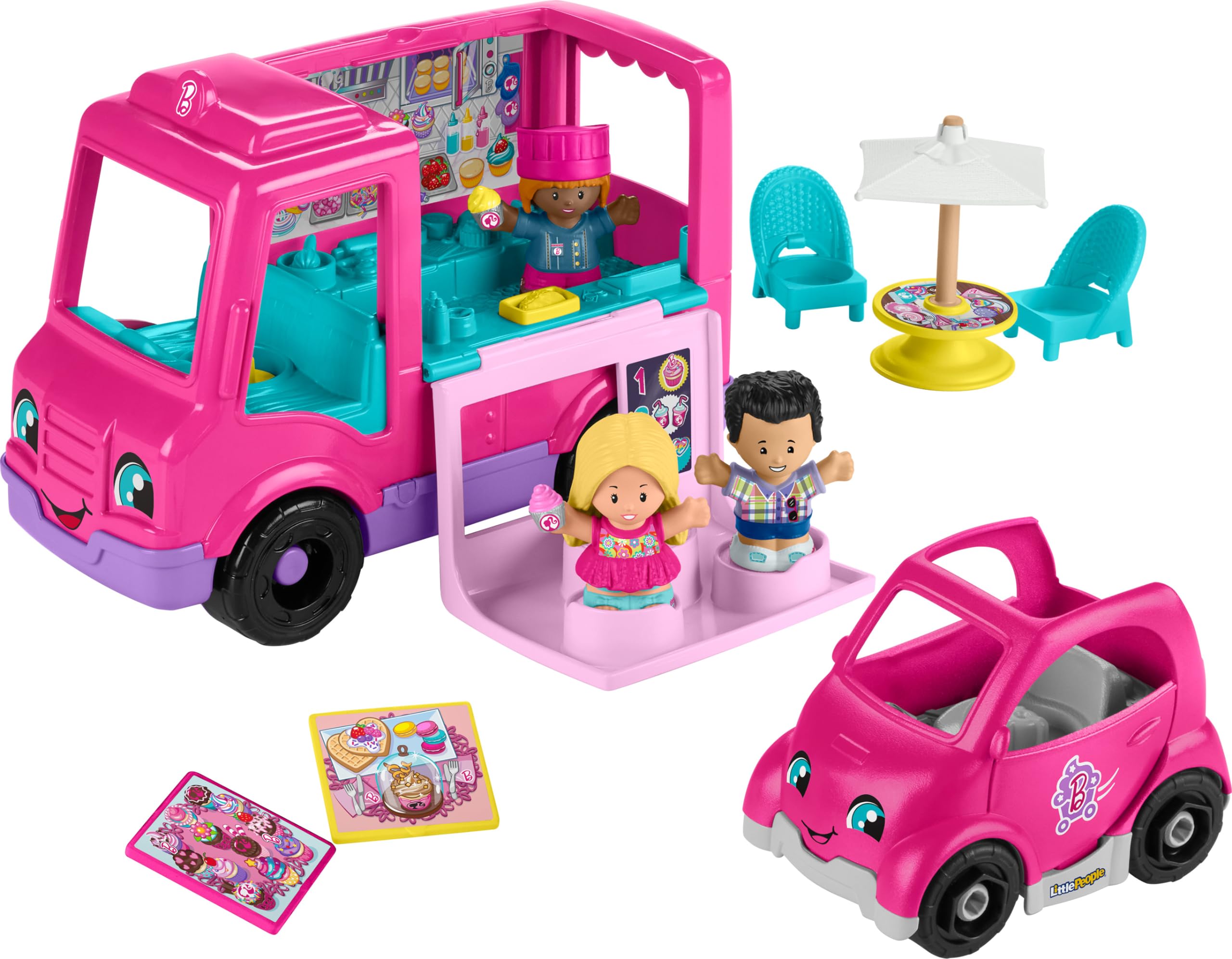 Camión De Magdalenas De Juguete Fisher-price Little People Barbie Para Mayores De 18 Meses - Venta Internacional.
