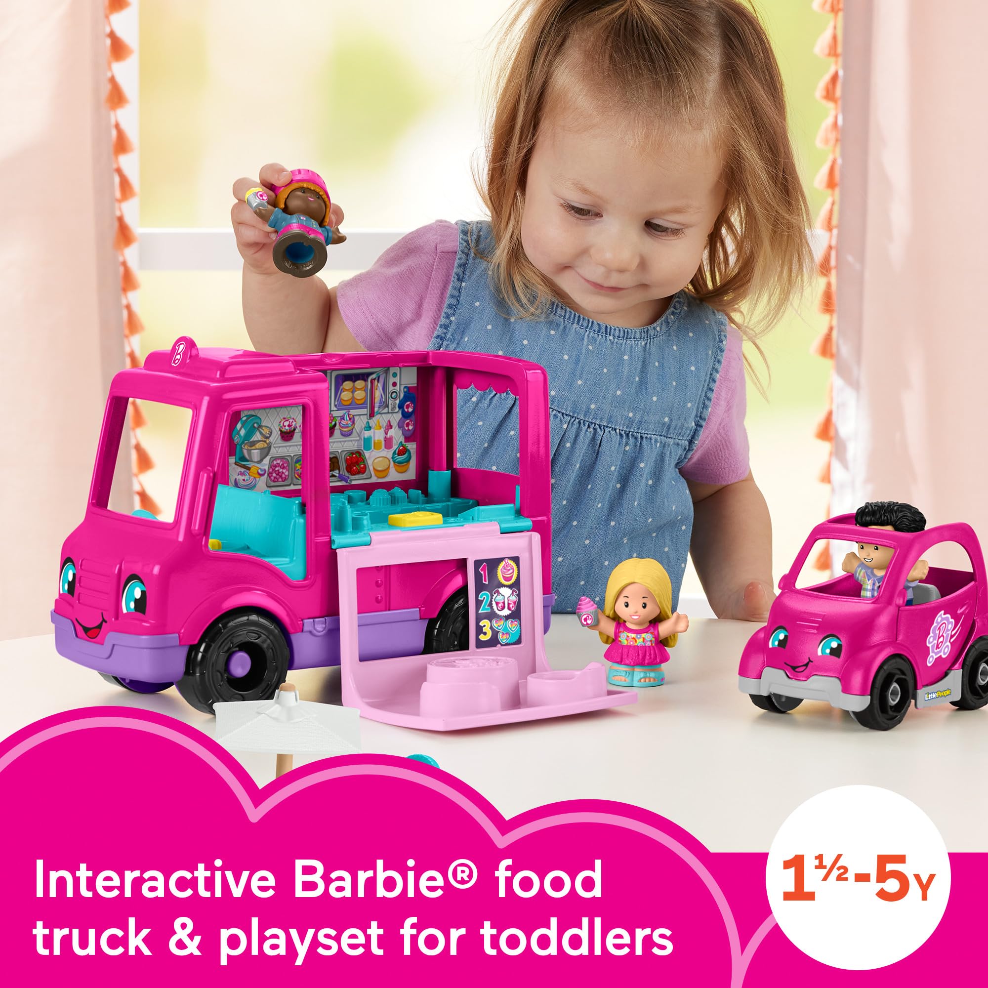 Foto 3 pulgar | Camión De Magdalenas De Juguete Fisher-price Little People Barbie Para Mayores De 18 Meses - Venta Internacional.