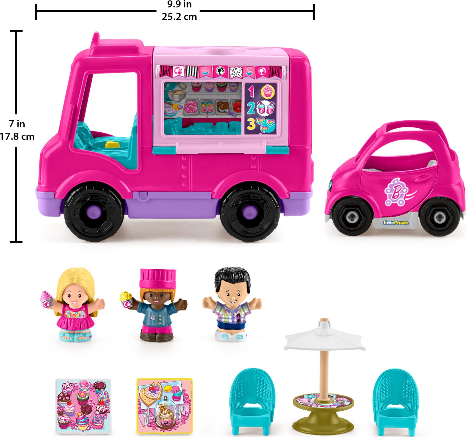 Foto 7 pulgar | Camión De Magdalenas De Juguete Fisher-price Little People Barbie Para Mayores De 18 Meses - Venta Internacional.