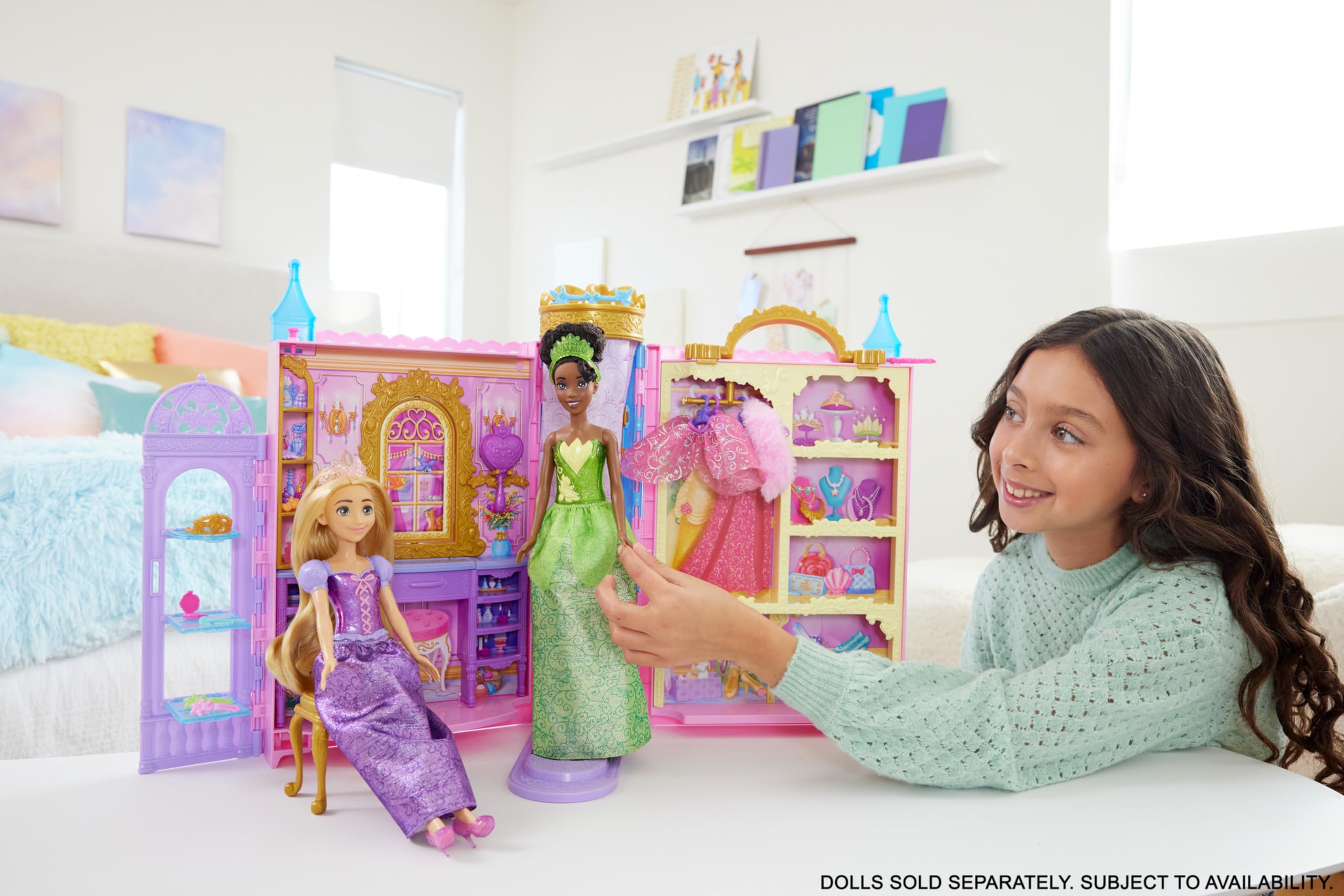 Foto 2 | Armario Para Muñecas Playset Mattel, Princesa Disney, Con 2 Modelos - Venta Internacional.