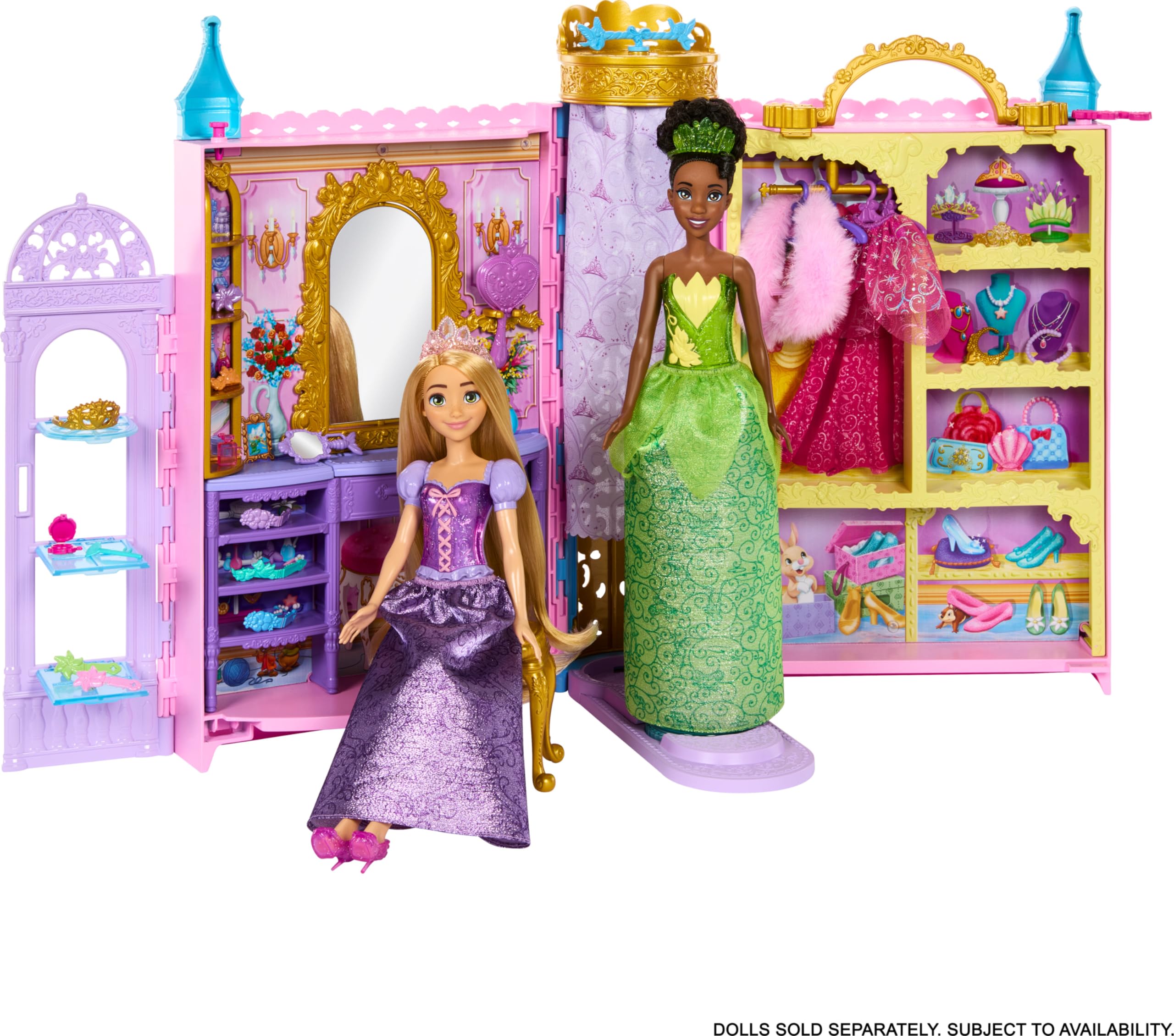 Foto 6 pulgar | Armario Para Muñecas Playset Mattel, Princesa Disney, Con 2 Modelos - Venta Internacional.