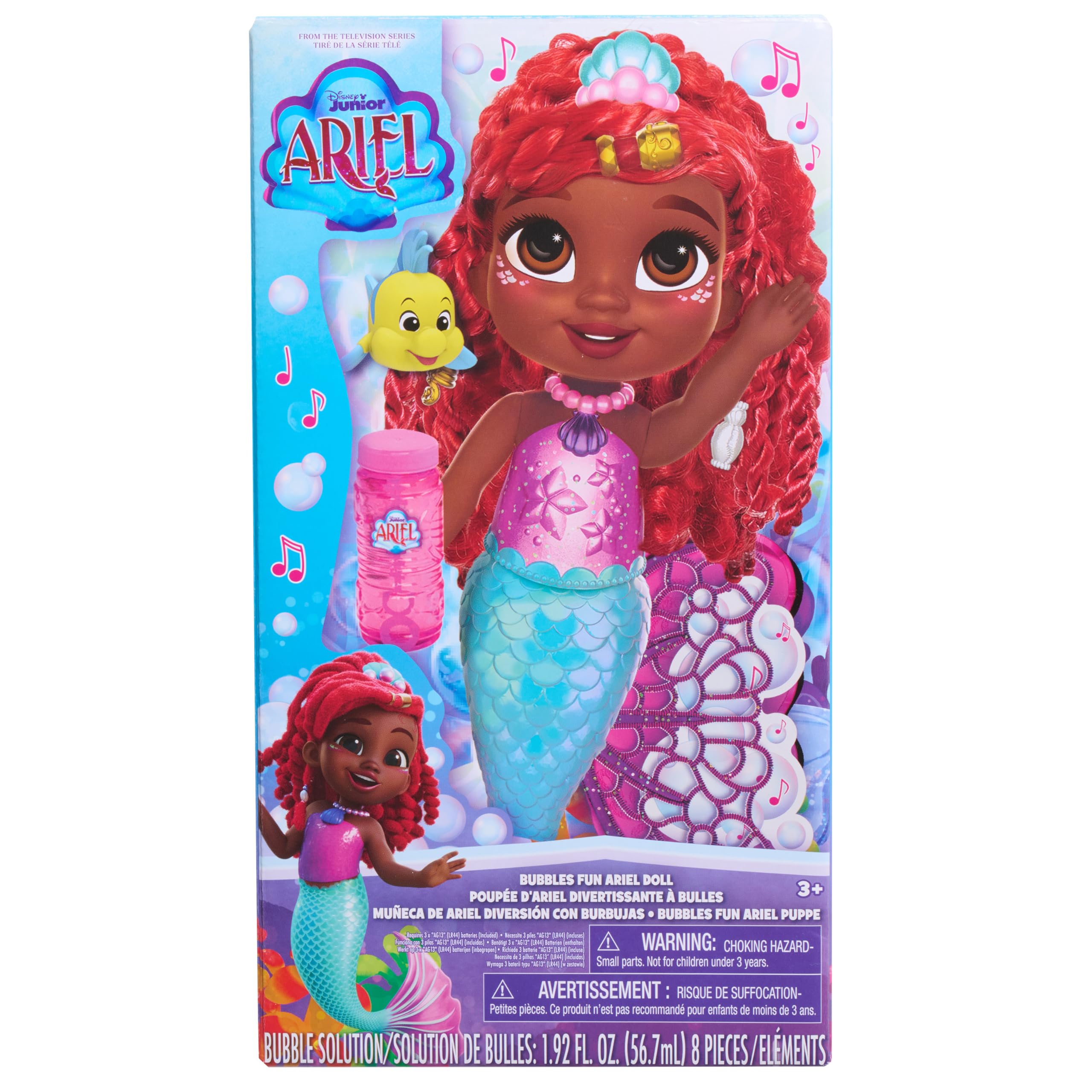 Muñeca Ariel De Toy Just Play Disney Junior Bubbles, Divertida, 8 Piezas - Venta Internacional.