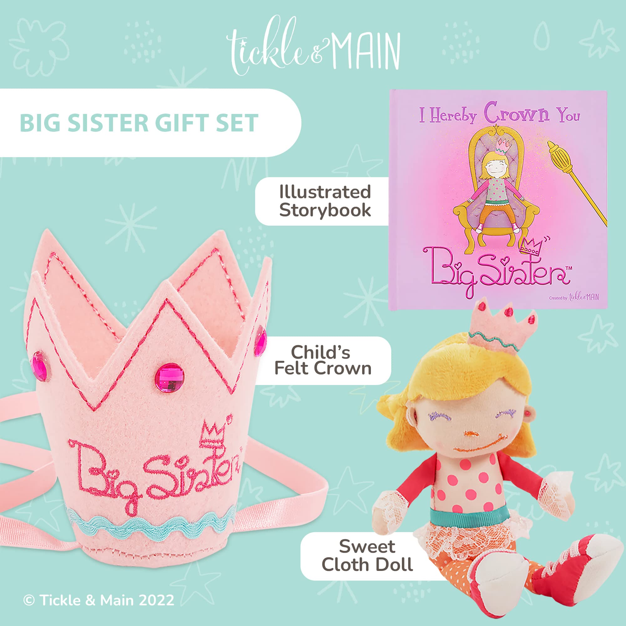 Foto 2 | Set De Regalo Tickle & Main Big Sister I Here Crown You Book - Venta Internacional.