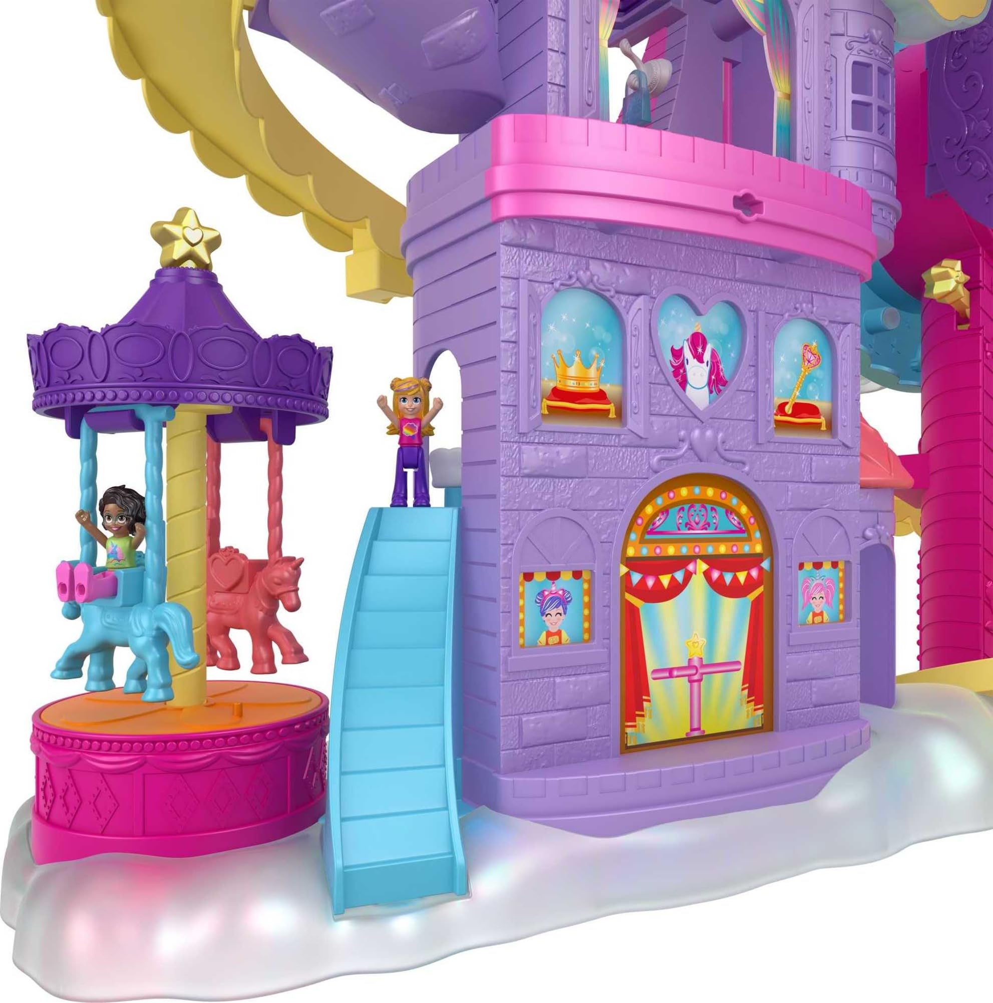 Foto 6 pulgar | Parque Temático Playset Polly Pocket Rainbow Funland Con 3 Atracciones - Venta Internacional.