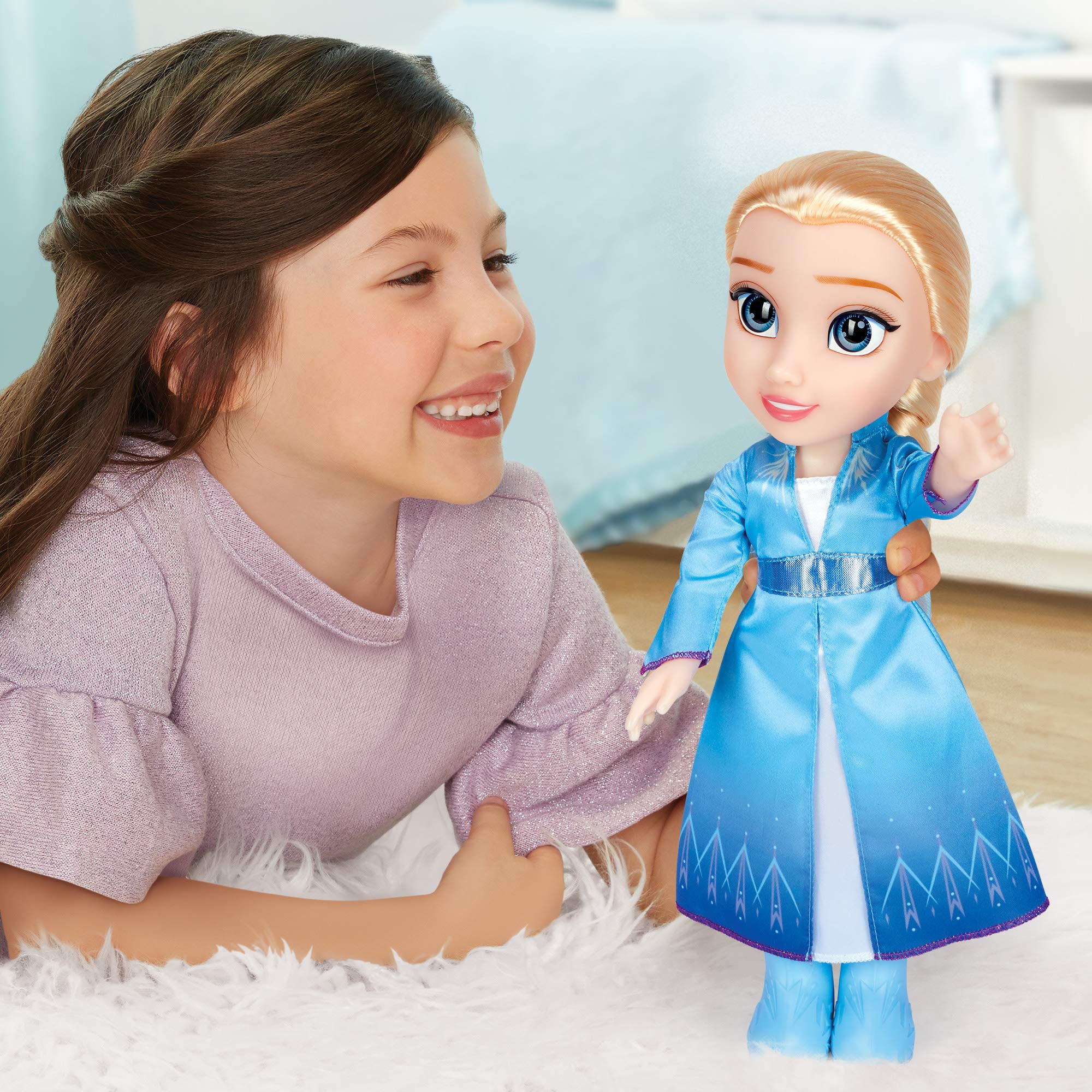 Foto 2 | Muñeca Frozen Disney 2 Elsa Travel De 35 Cm De Altura Con Vestido Y Zapatos - Venta Internacional.