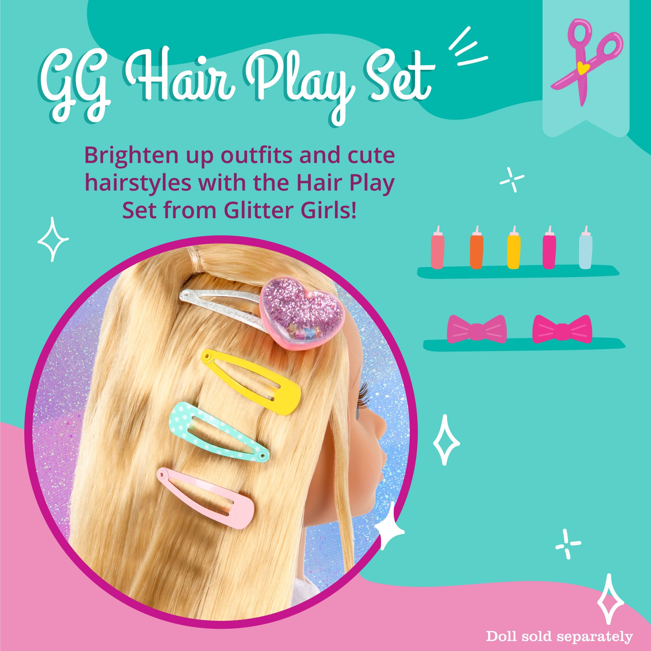 Foto 3 pulgar | Set De Peinado Hair Play Glitter Girls Gg Para Muñecas De 14 Pulgadas - Venta Internacional.