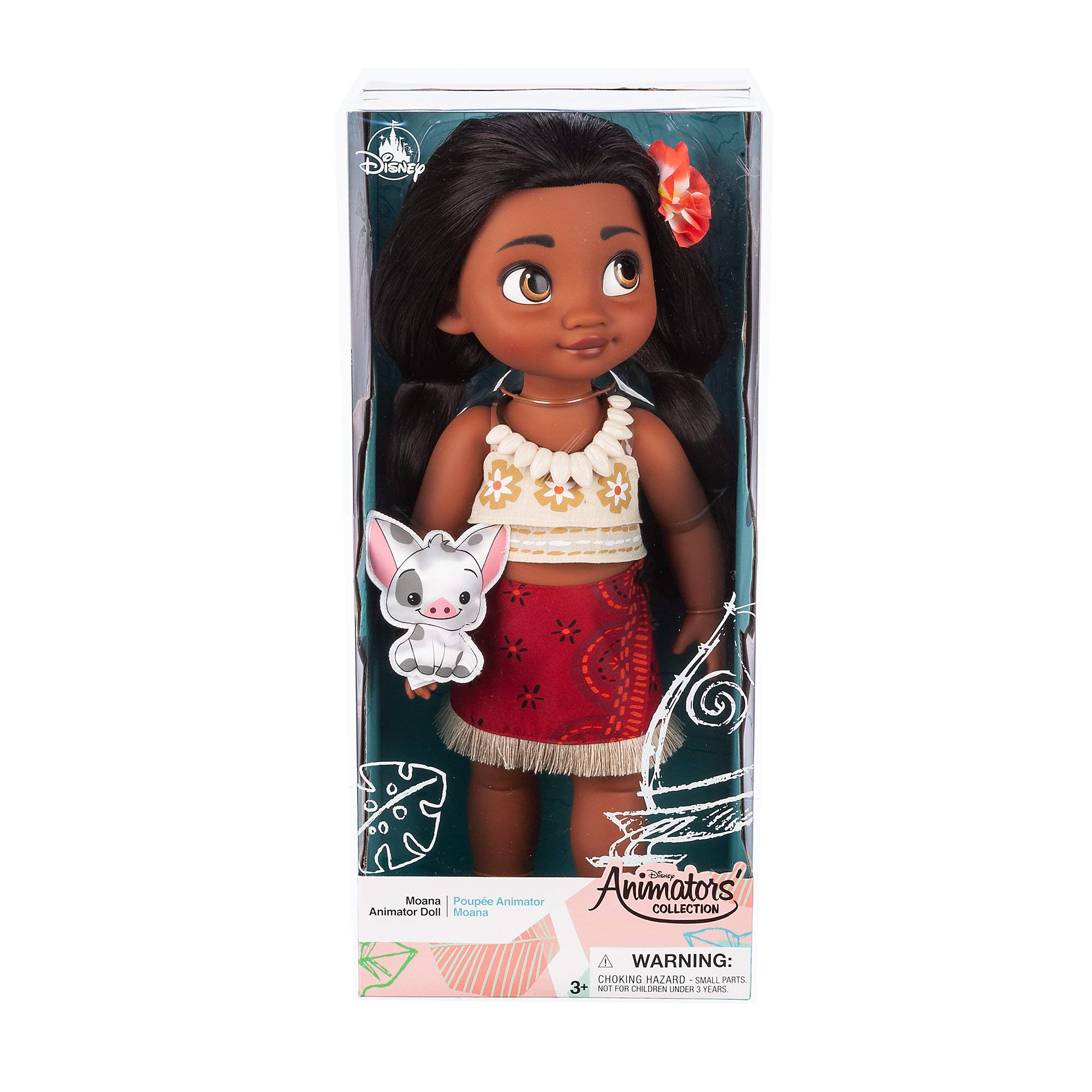 Foto 4 pulgar | Muñeca Moana De La Colección Disney Animators De 38 Cm Con Peluche Pua - Venta Internacional.