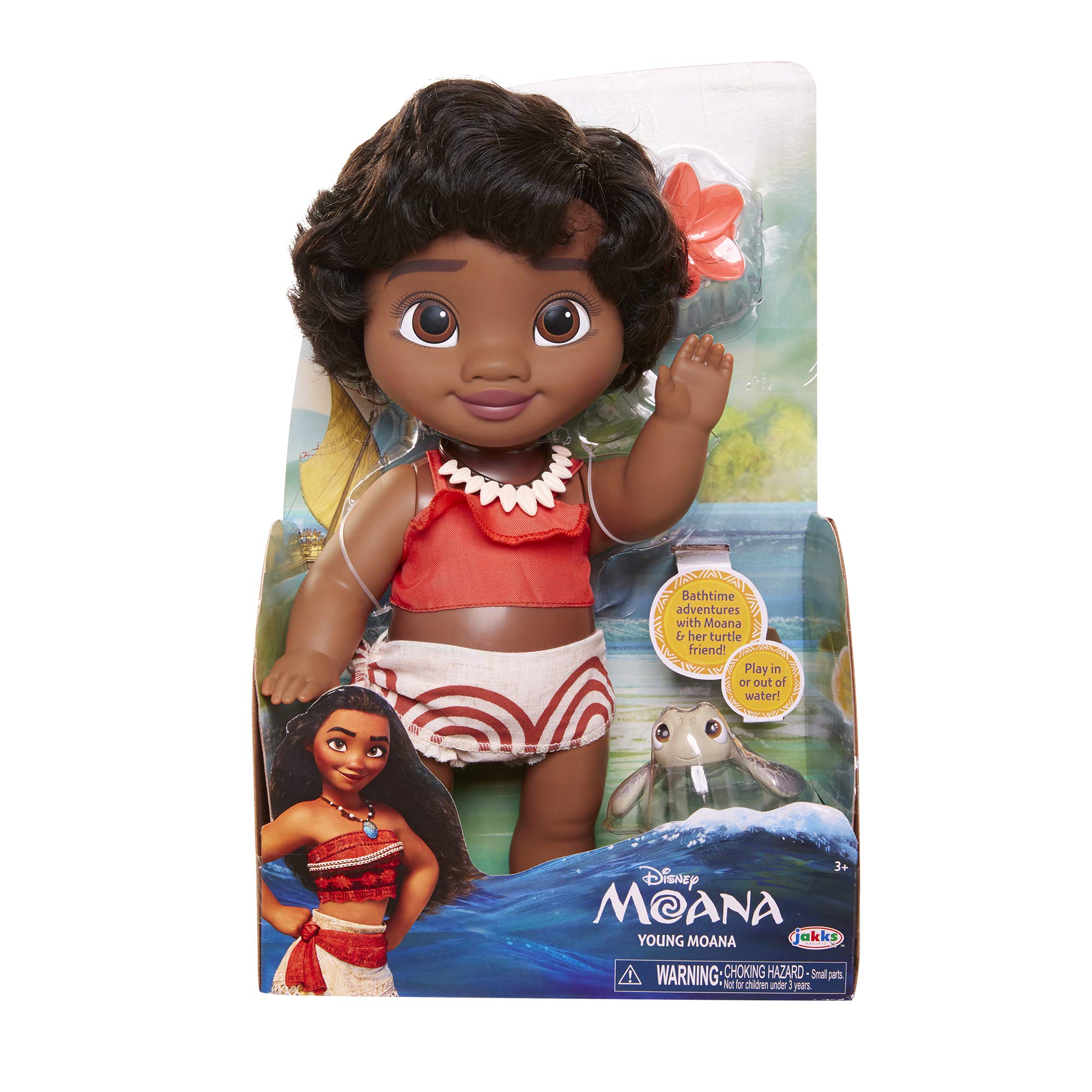 Foto 7 pulgar | Muñeca Disney Moana Young Moana De 30 Cm Con Turtle Bath Time 3+ - Venta Internacional.