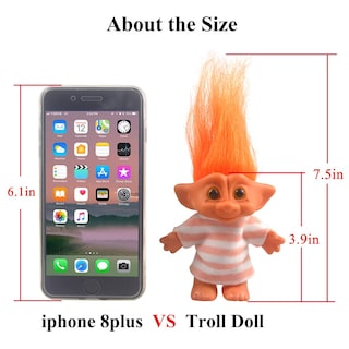 Foto 5 | Muñeca Troll Yintlilocn Vintage De 7.5 Pulgadas Con Pelo Naranja De Pvc - Venta Internacional.