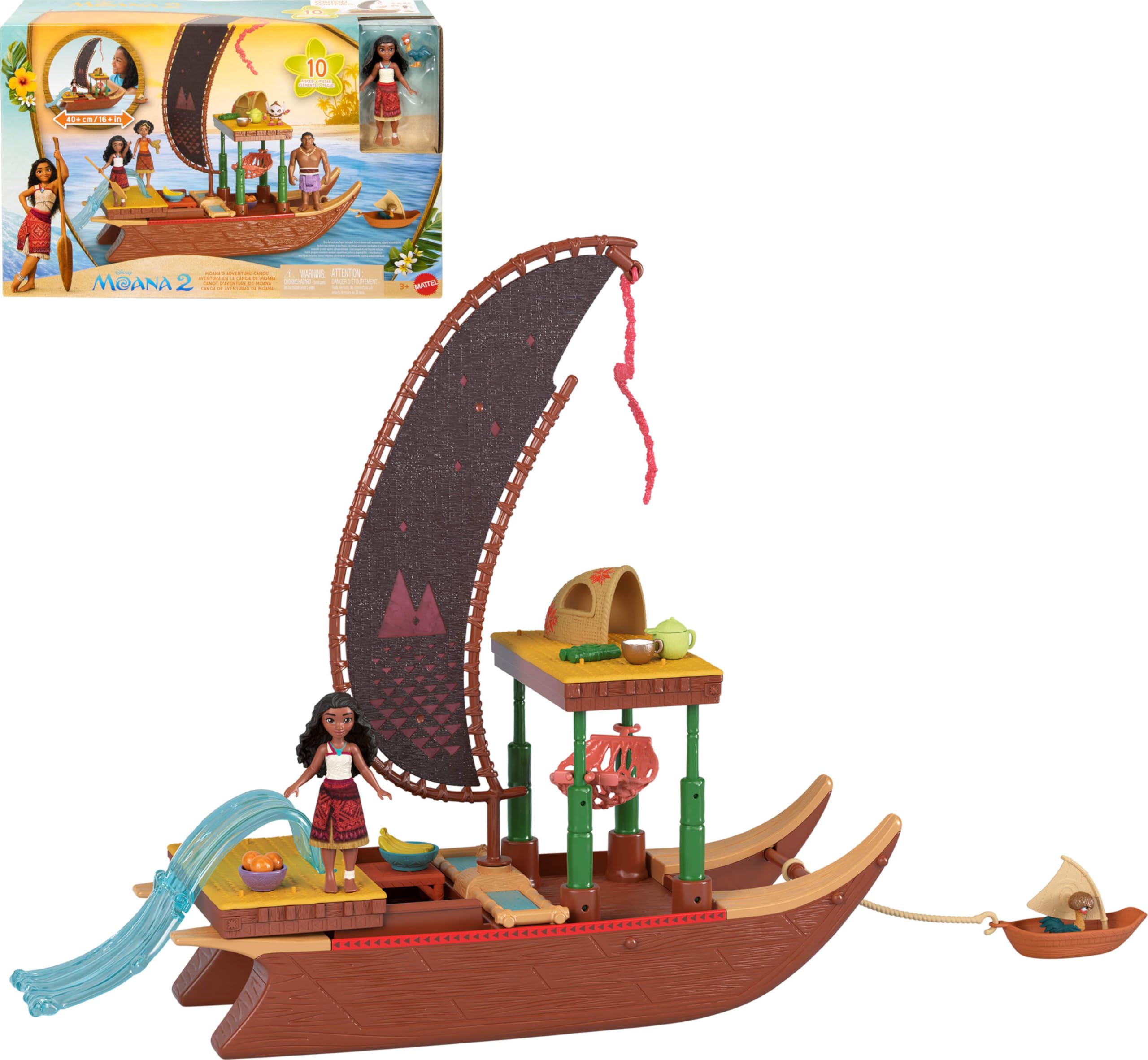 Foto 2 pulgar | Canoa Playset Mattel Disney Moana's Adventure Con Muñeca Y Accesorio - Venta Internacional.