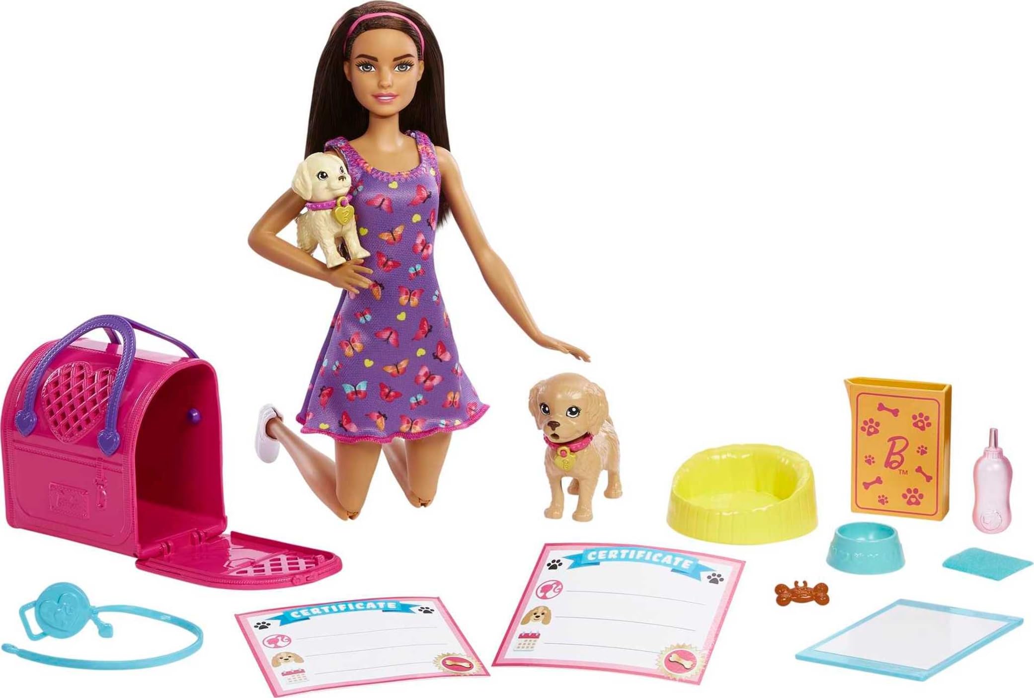 Foto 2 pulgar | Juego De Muñecas Y Accesorios Para Adopción De Cachorros De Barbie De Juguete Con 2 Mascotas - Venta Internacional.