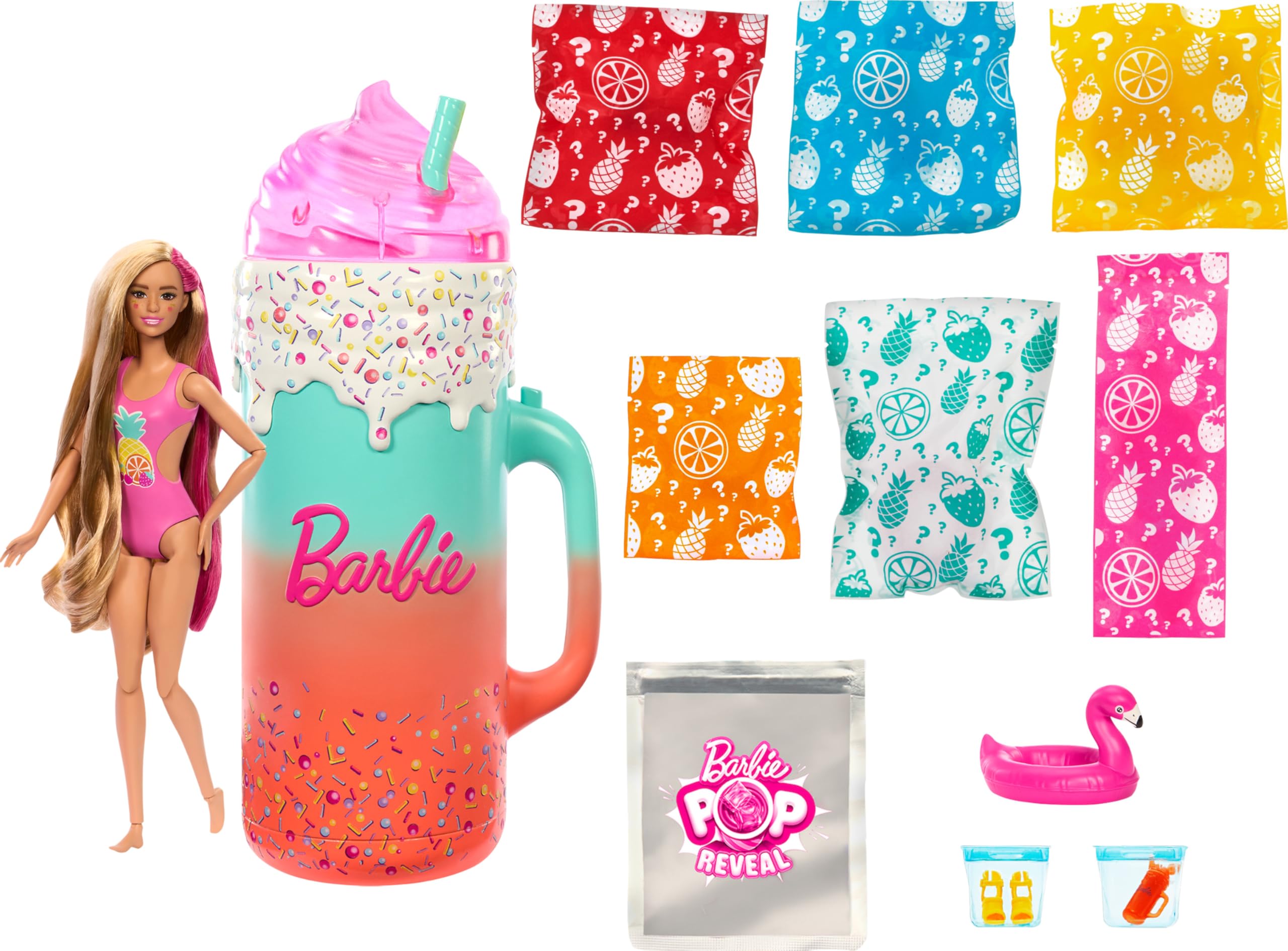 Foto 7 | Set De Regalo Barbie Pop Reveal Rise & Surprise Fruit Con Más De 15 Sorpresas - Venta Internacional.