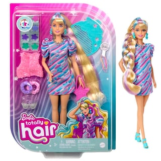 Foto 1 | Muñeca Barbie Totally Hair Con Temática De Estrella Con Pelo De Fantasía De 21 Cm - Venta Internacional.