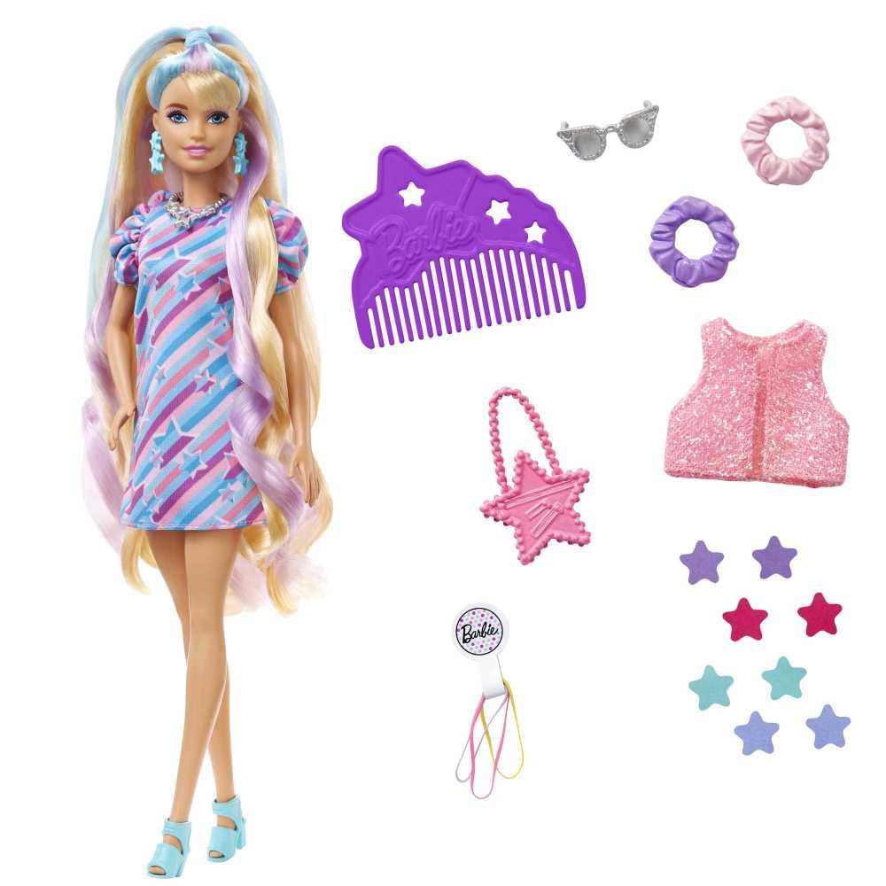 Foto 7 pulgar | Muñeca Barbie Totally Hair Con Temática De Estrella Con Pelo De Fantasía De 21 Cm - Venta Internacional.