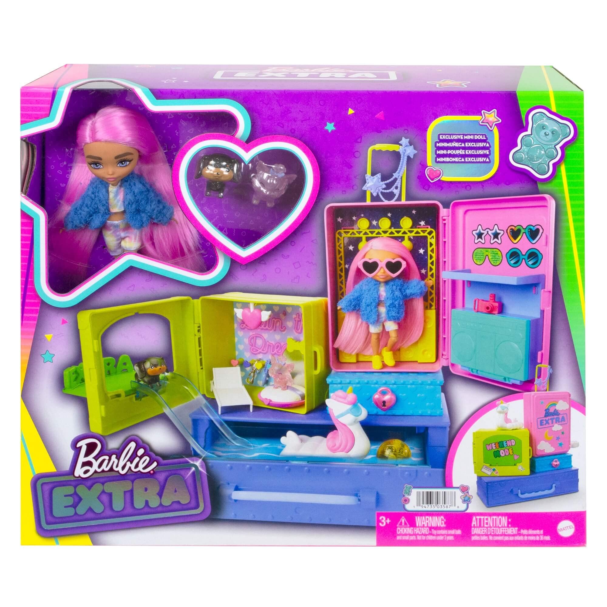 Foto 7 | Set De Viaje Extra Toy Barbie Hdy91 Con 2 Cachorros Y Acceso. - Venta Internacional.