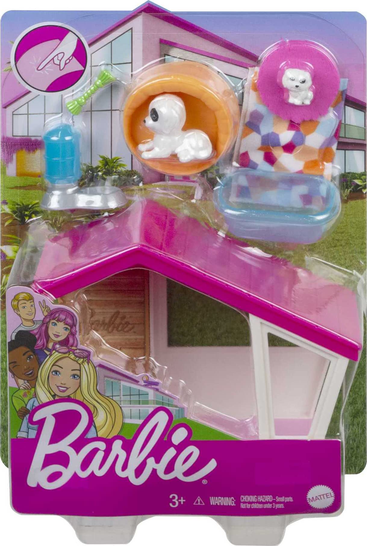 Foto 7 pulgar | Miniset De Juego Barbie Con 2 Cachorros De Mascota, Caseta De Perro Y Accesorios - Venta Internacional.