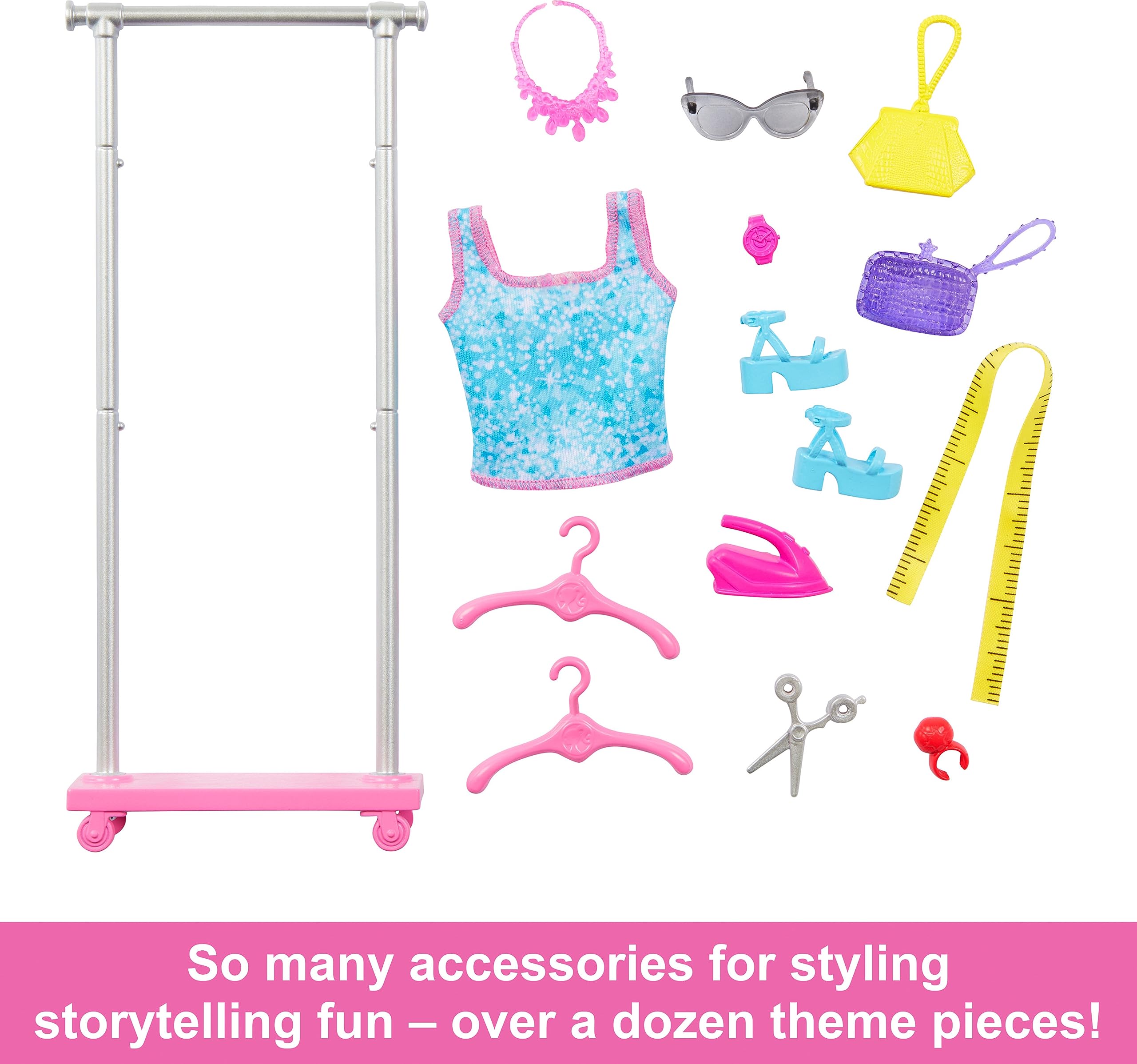 Foto 3 | Muñeca Estilista Playset Barbie On-set Y 14 Accesorios Brooklyn - Venta Internacional.