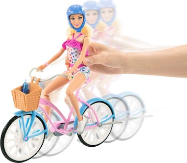 Foto 2 | Set De Muñeca Barbie Y Bicicleta Con Accesorios, Mameluco Arcoíris Rubio - Venta Internacional.