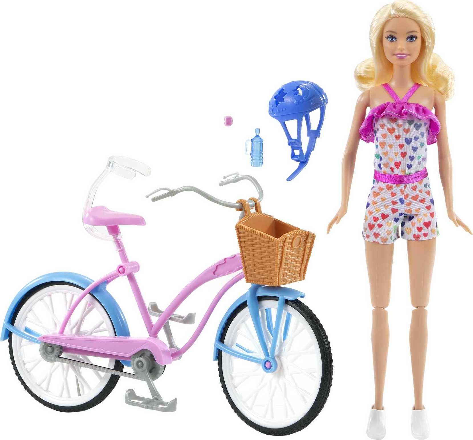 Foto 6 pulgar | Set De Muñeca Barbie Y Bicicleta Con Accesorios, Mameluco Arcoíris Rubio - Venta Internacional.