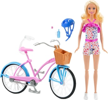 Foto 5 | Set De Muñeca Barbie Y Bicicleta Con Accesorios, Mameluco Arcoíris Rubio - Venta Internacional.