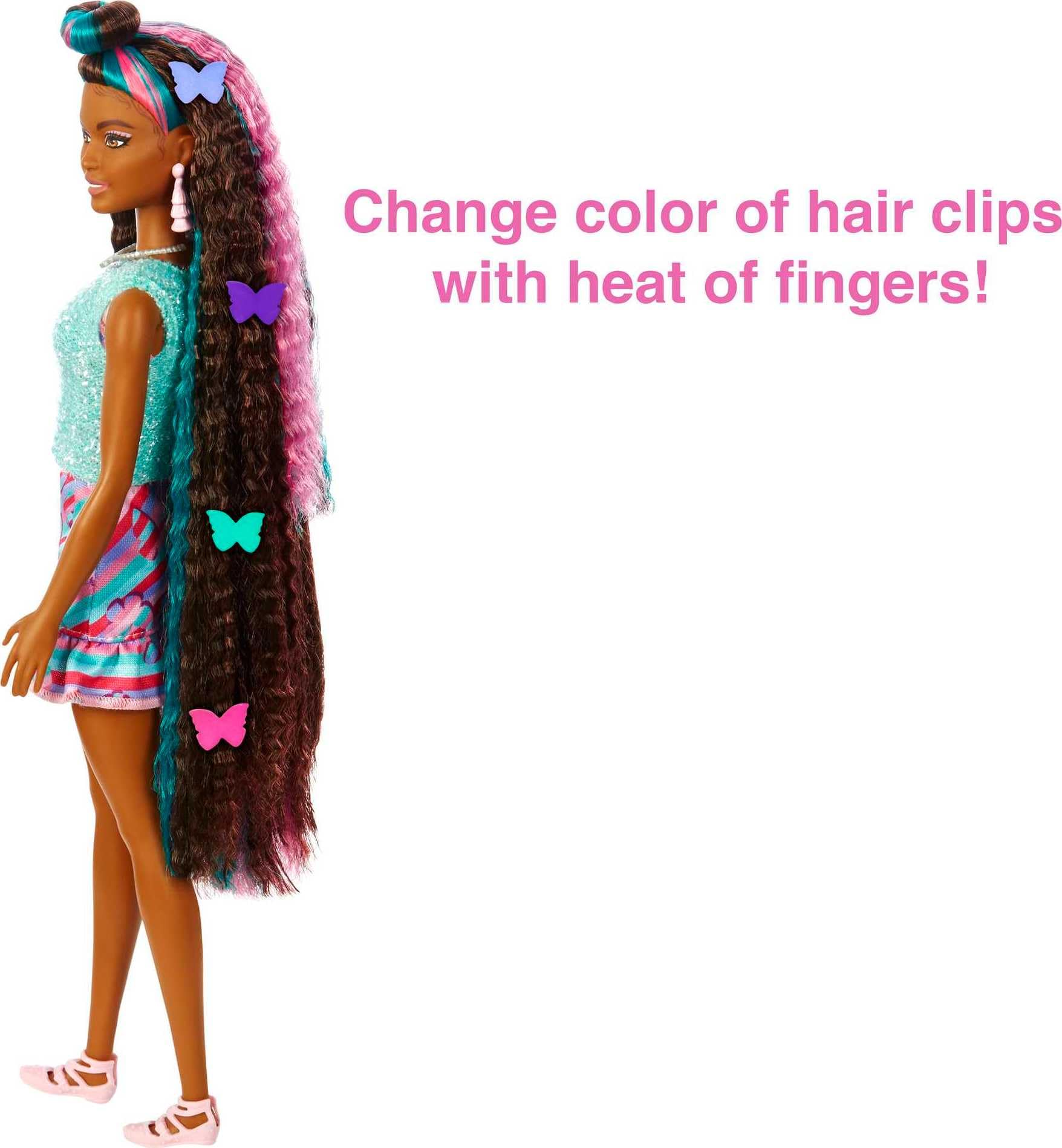 Foto 5 | Muñeca Barbie Totalmente Hair Con Temática De Mariposas Con Pelo De 8.5 Pulgadas - Venta Internacional.