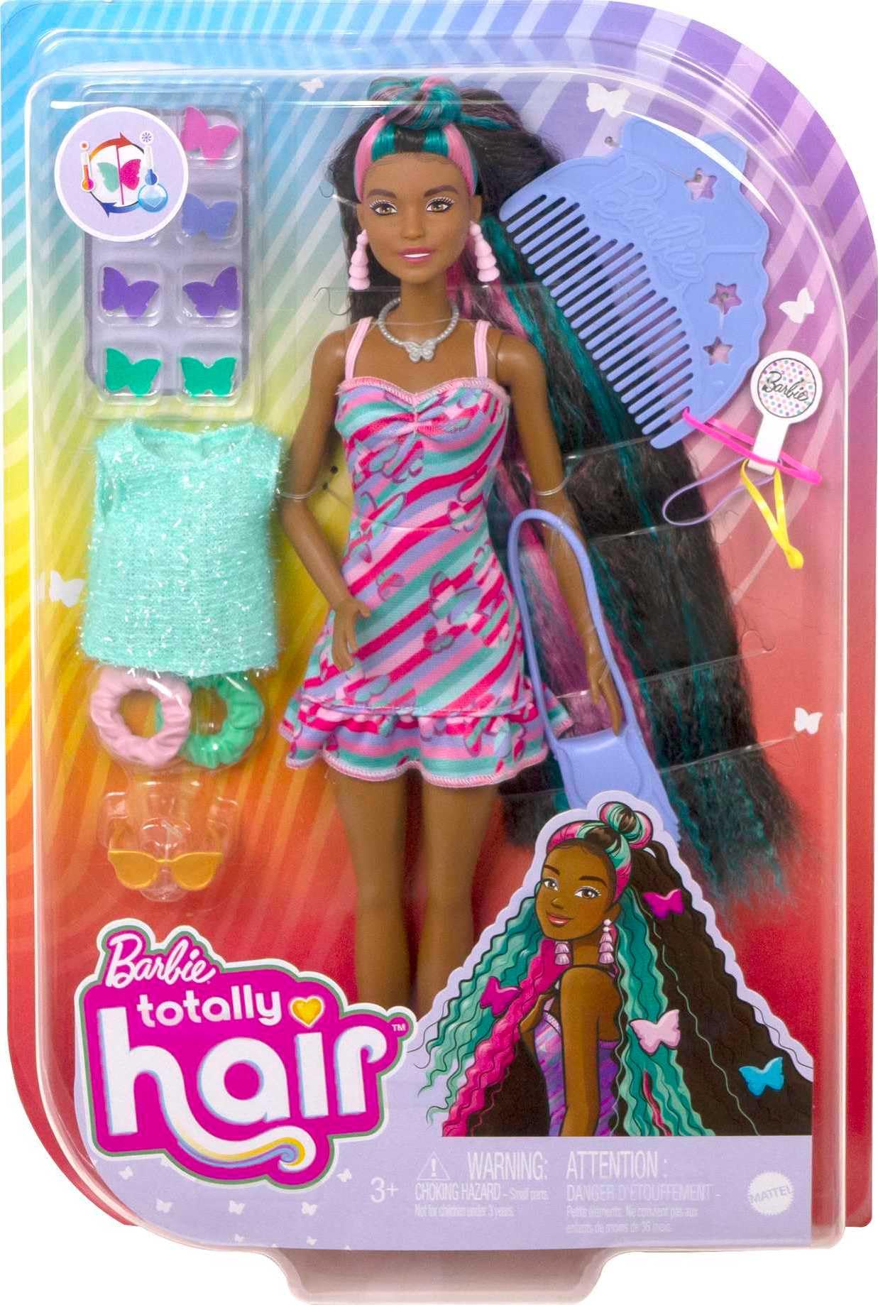 Foto 6 | Muñeca Barbie Totalmente Hair Con Temática De Mariposas Con Pelo De 8.5 Pulgadas - Venta Internacional.