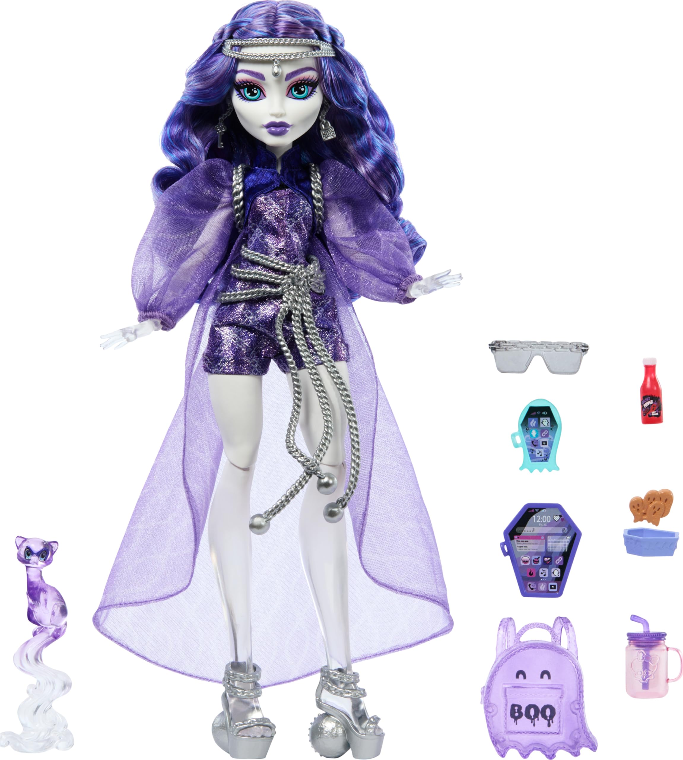 Muñeca Monster High Spectra Vondergeist Con Hurón Como Mascota Rhuen - Venta Internacional.