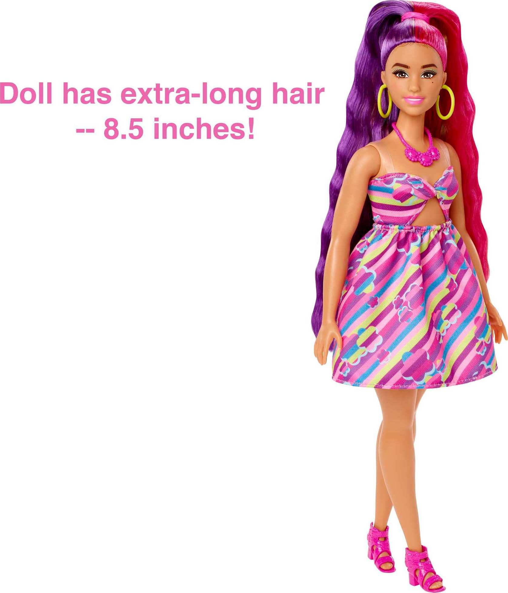Foto 5 pulgar | Muñeca Barbie Con Diseño De Flores Con 21 Cm De Pelo De Fantasía - Venta Internacional.