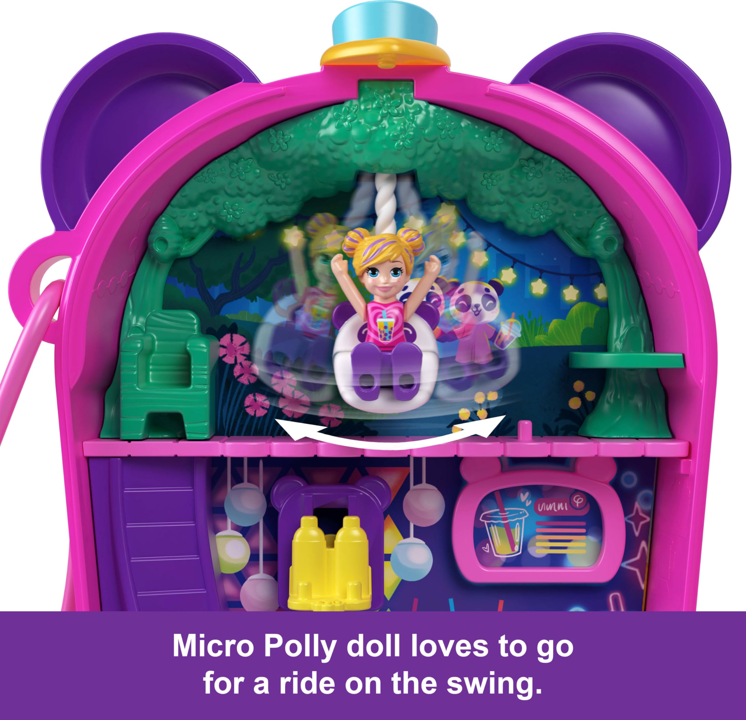 Foto 5 pulgar | Playset Polly Pocket Bubble Tea Panda Con 2 Micromuñecas - Venta Internacional.