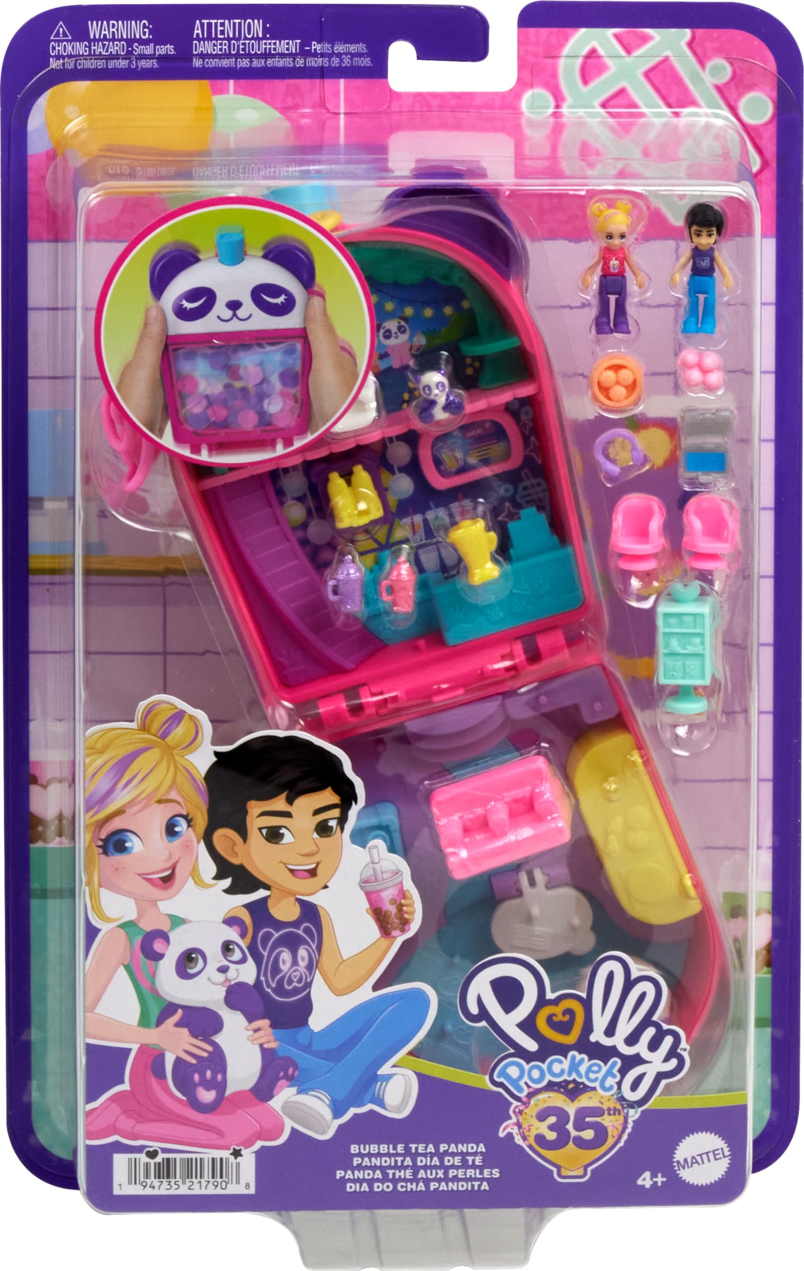Foto 7 pulgar | Playset Polly Pocket Bubble Tea Panda Con 2 Micromuñecas - Venta Internacional.