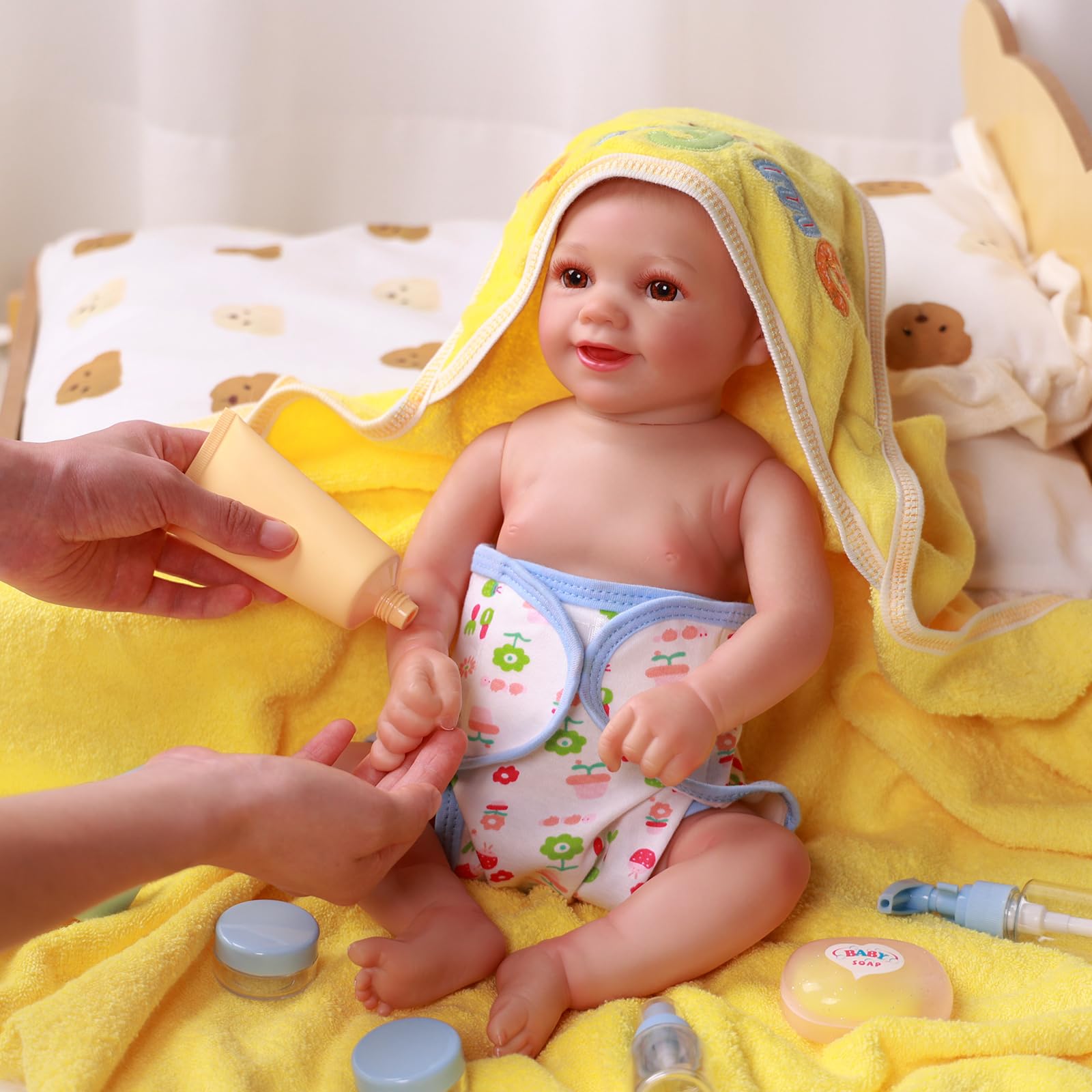 Foto 6 | Set De Baño Baby Doll Babeside Para 30-50 Cm Con Toalla, 16 Piezas De Regalo - Venta Internacional.
