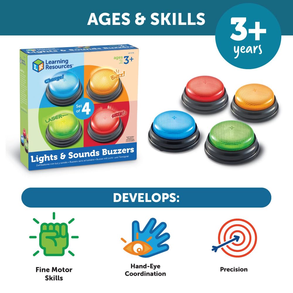 Foto 6 pulgar | Juego De 4 Zumbadores Con Luces Y Sonidos De Toy Learning Resources - Venta Internacional.