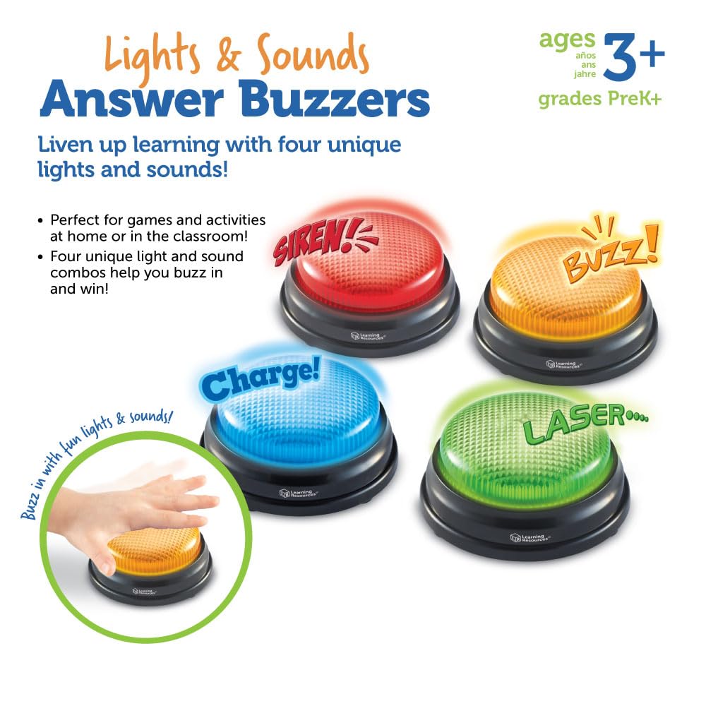 Foto 7 pulgar | Juego De 4 Zumbadores Con Luces Y Sonidos De Toy Learning Resources - Venta Internacional.