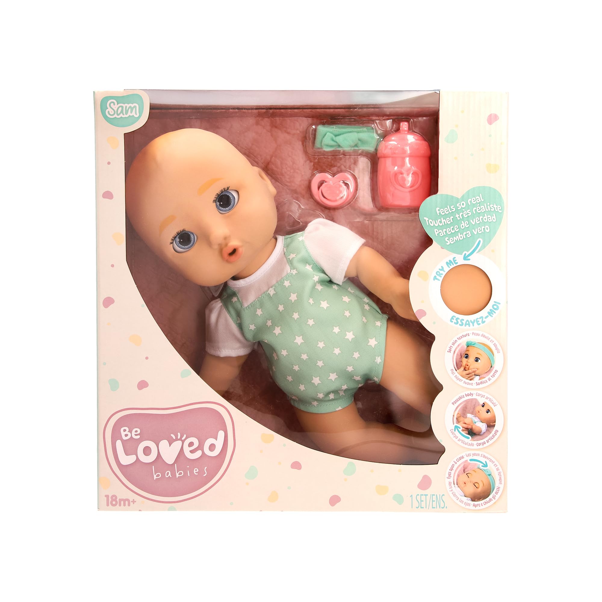 Foto 3 pulgar | Muñeca Imc Toys Be Loved Babies Sam 15 Con Accesorios De 18 M - Venta Internacional.