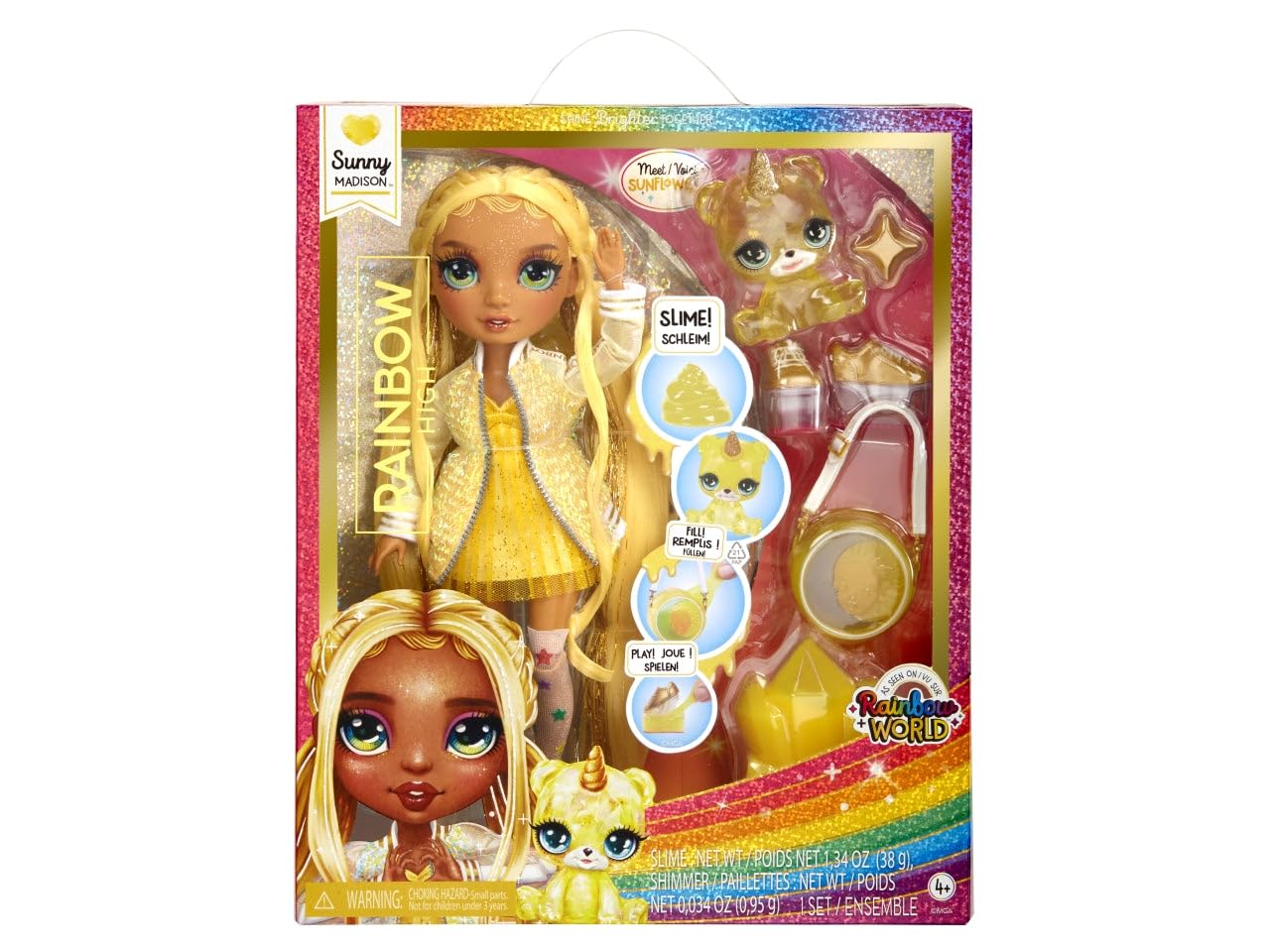 Foto 3 pulgar | Muñeca Moderna Rainbow High Sunny Con Limo Y Mascota De 28 Cm Con Acc - Venta Internacional.