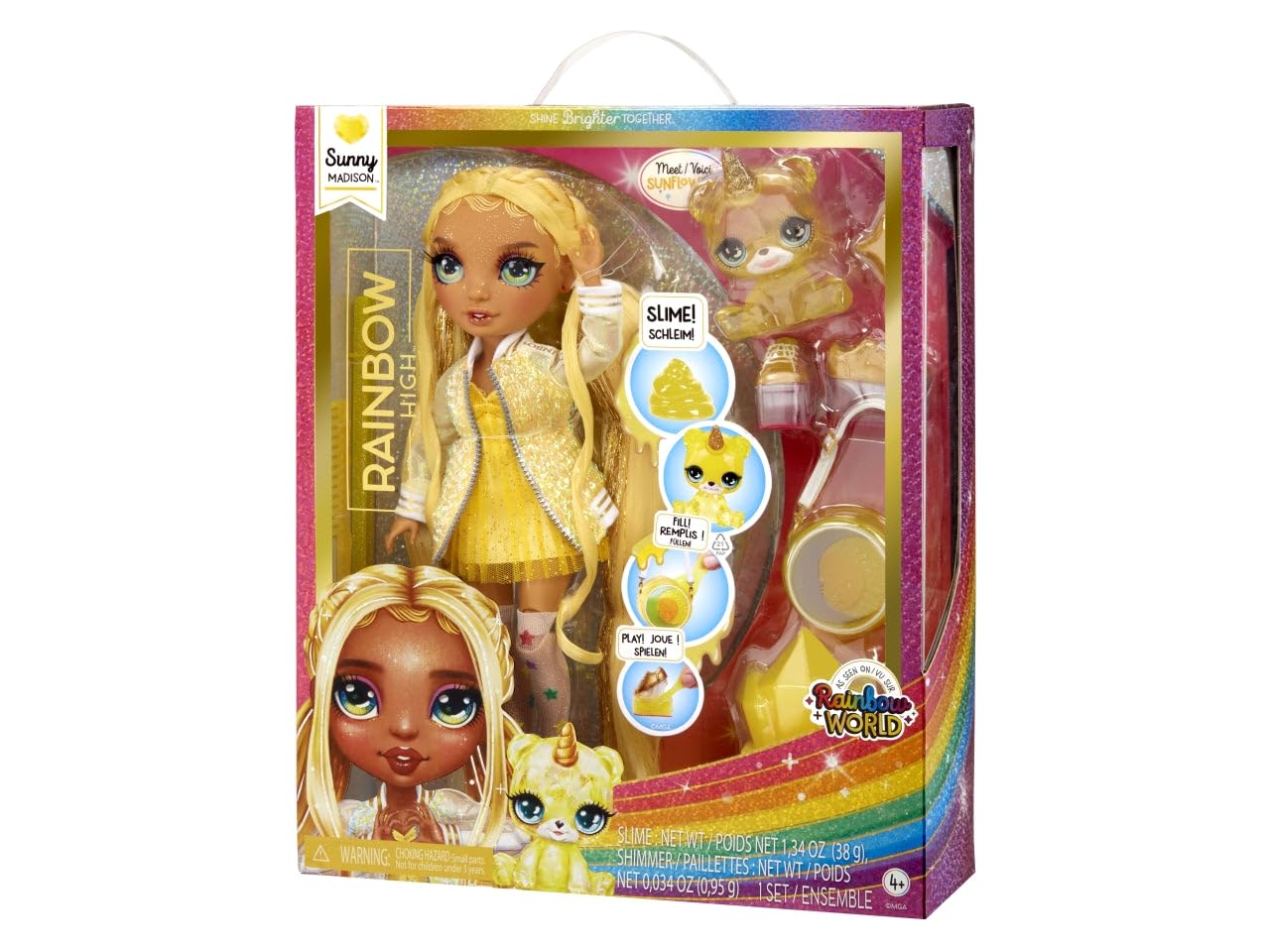 Foto 5 pulgar | Muñeca Moderna Rainbow High Sunny Con Limo Y Mascota De 28 Cm Con Acc - Venta Internacional.