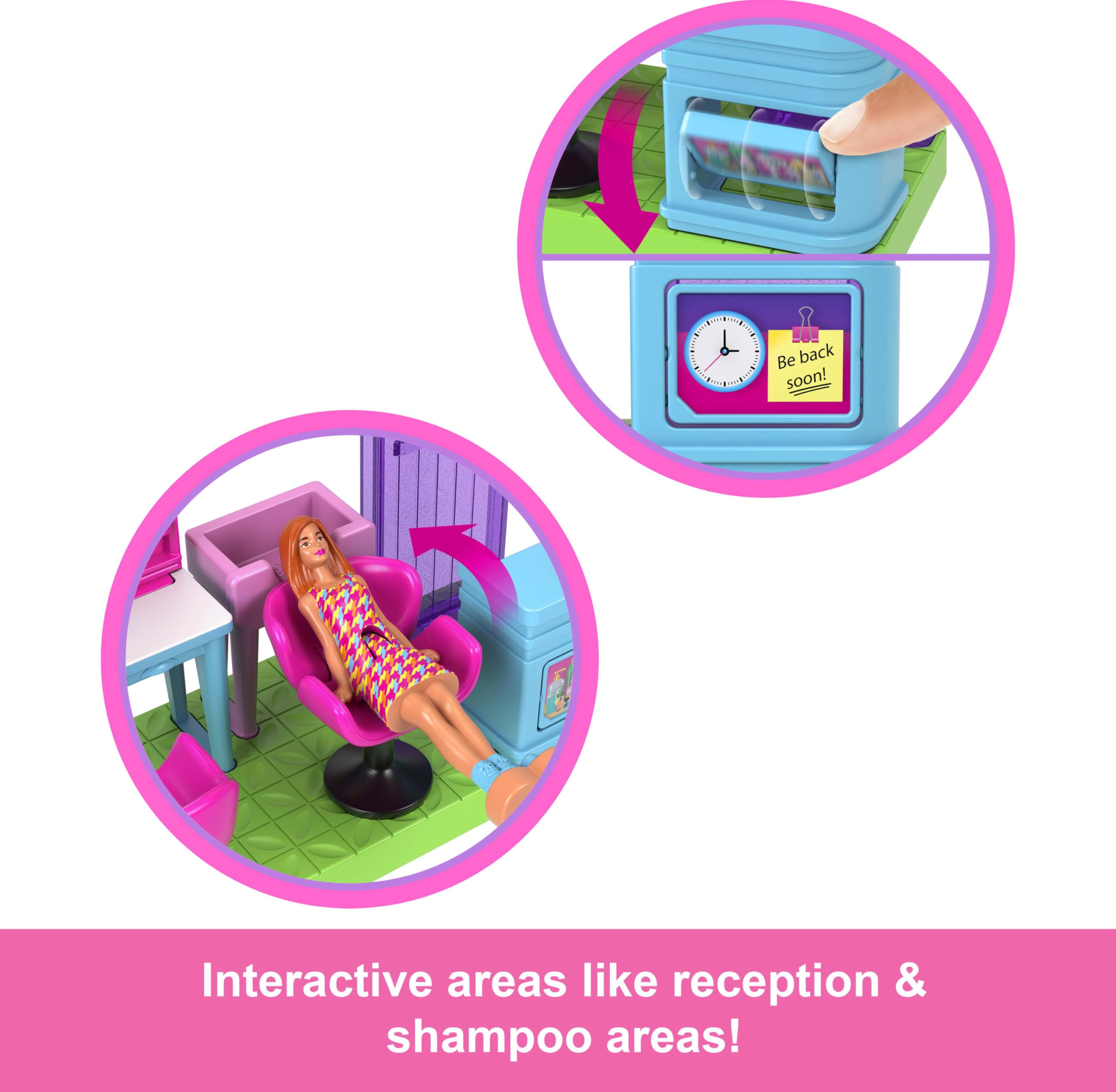 Foto 3 | Peluquería Playset Barbie Mini Barbieland Con Muñeca De 1.5 Pulgadas - Venta Internacional.