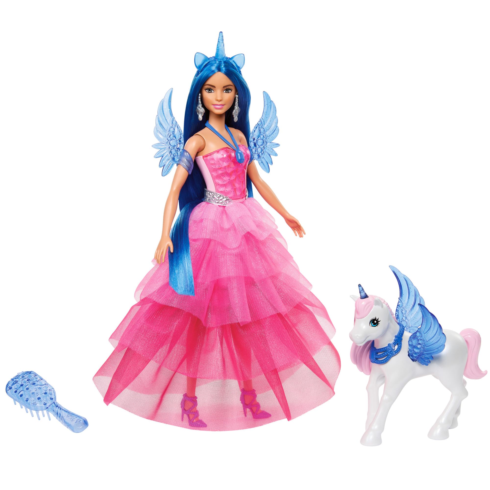 Foto 2 pulgar | Unicornio De Juguete Barbie, 65 Aniversario, Con Cabello Azul Y Vestido Rosa - Venta Internacional.