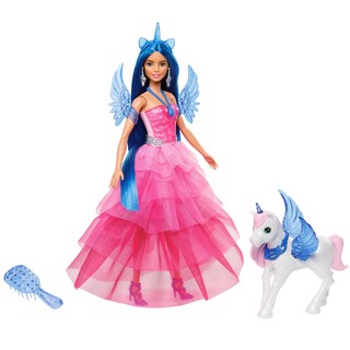 Foto 1 | Unicornio De Juguete Barbie, 65 Aniversario, Con Cabello Azul Y Vestido Rosa - Venta Internacional.