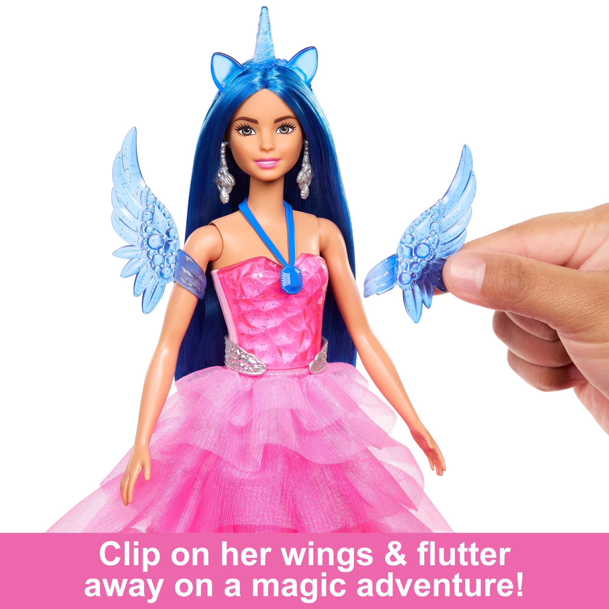 Foto 4 pulgar | Unicornio De Juguete Barbie, 65 Aniversario, Con Cabello Azul Y Vestido Rosa - Venta Internacional.