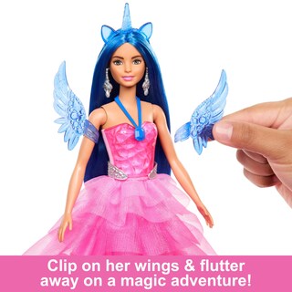 Foto 3 | Unicornio De Juguete Barbie, 65 Aniversario, Con Cabello Azul Y Vestido Rosa - Venta Internacional.
