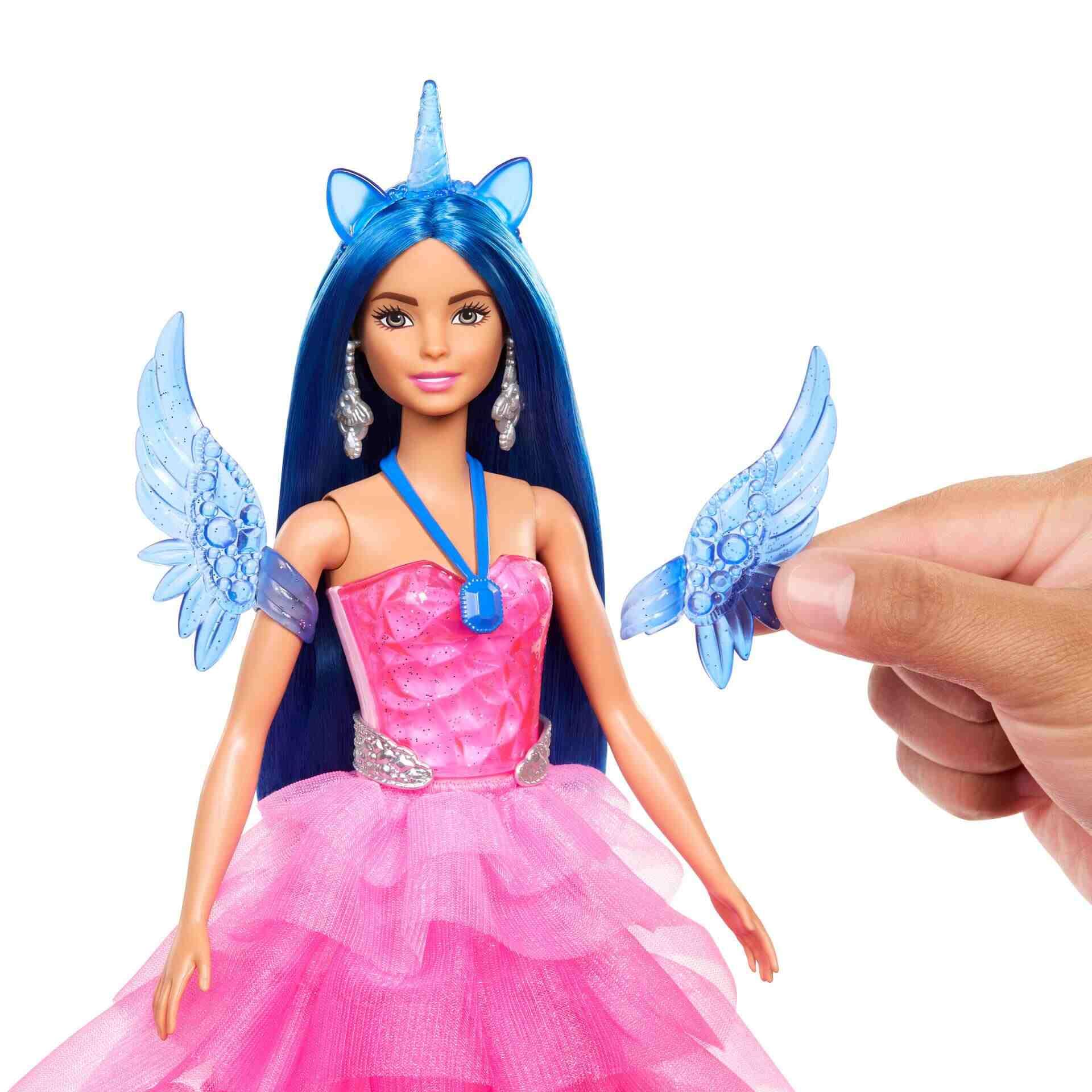 Foto 5 pulgar | Unicornio De Juguete Barbie, 65 Aniversario, Con Cabello Azul Y Vestido Rosa - Venta Internacional.