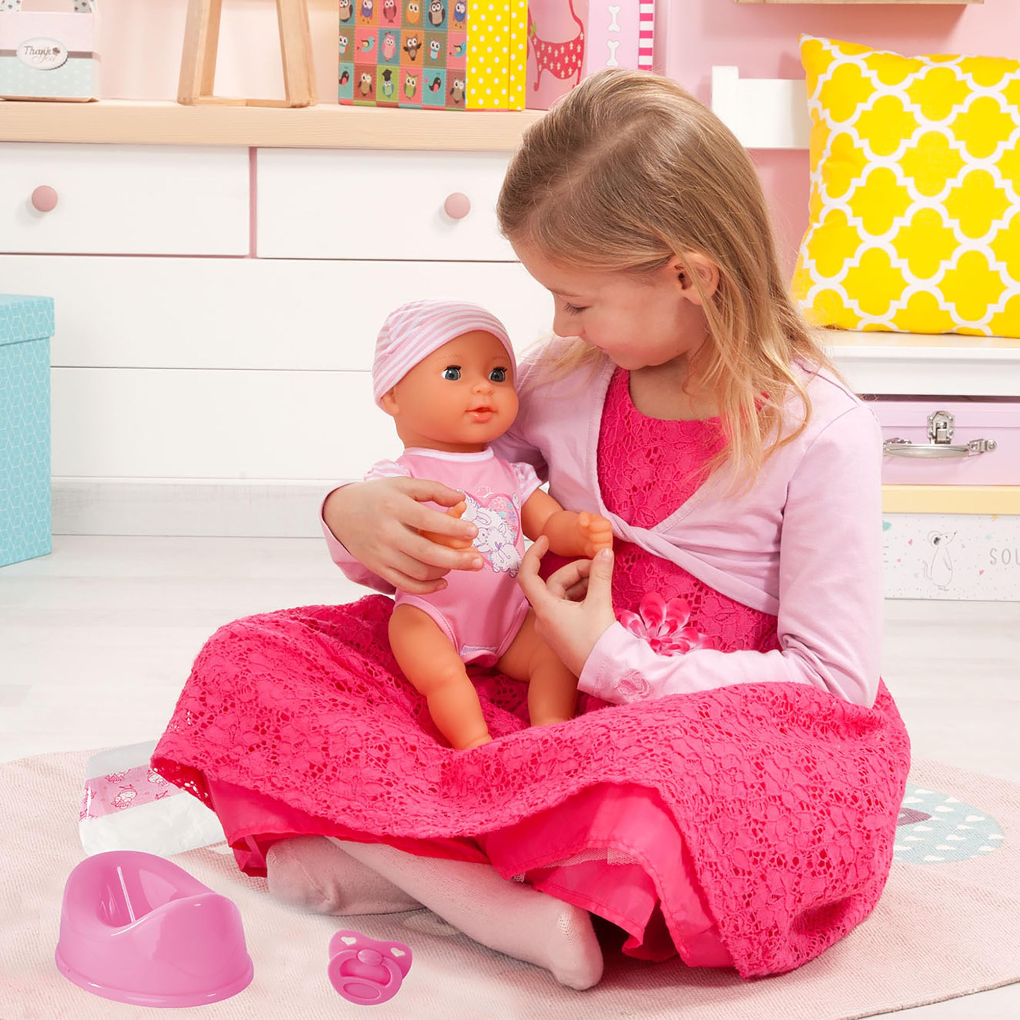 Foto 4 | Muñeca Bayer Design Piccolina Para Recién Nacido, 16 Ovejas Rosadas - Venta Internacional.