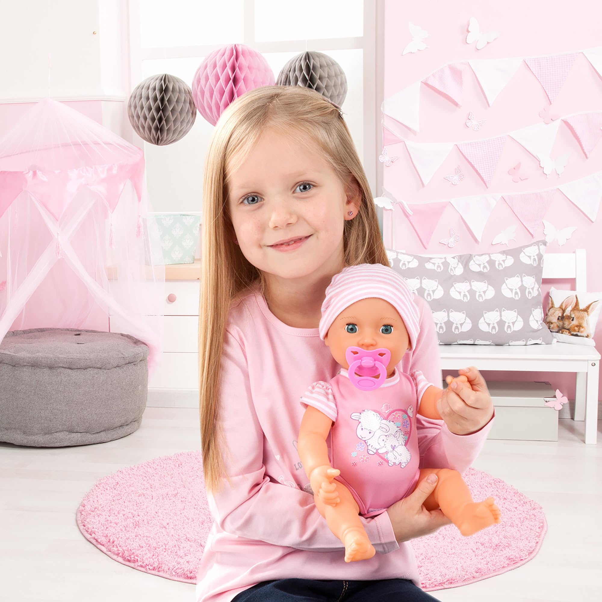 Foto 5 | Muñeca Bayer Design Piccolina Para Recién Nacido, 16 Ovejas Rosadas - Venta Internacional.